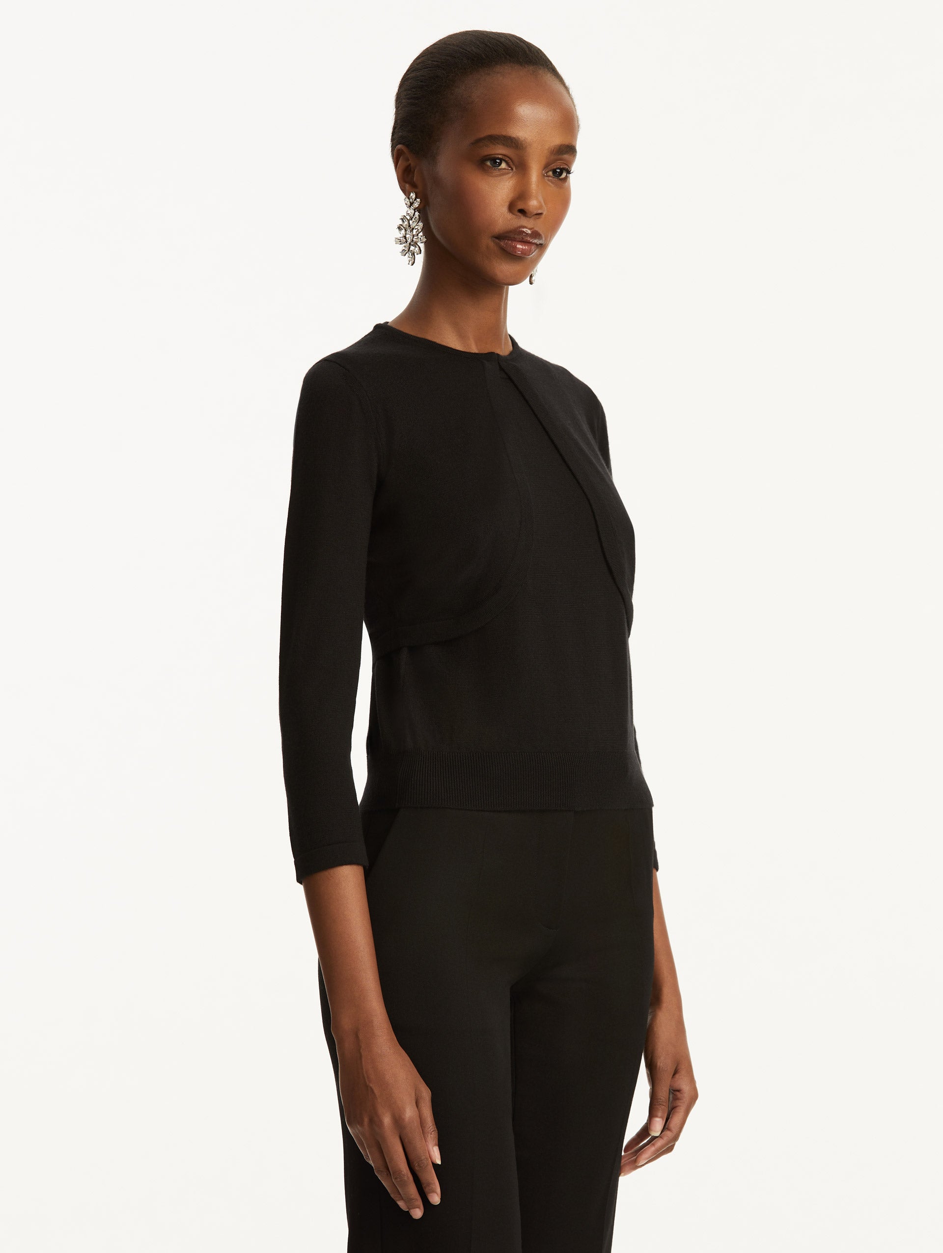 Wool-Blend Bolero Black / Oscar de la Renta