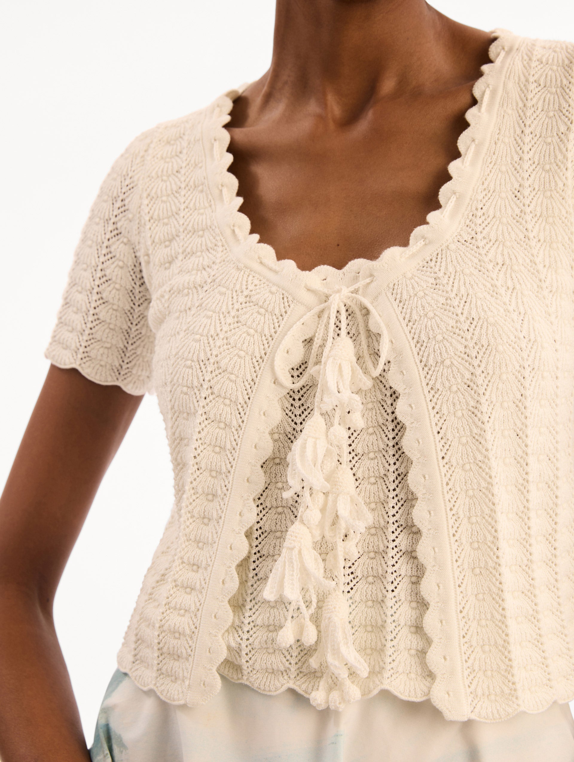 Pointelle Weave Cardigan Ivory / Oscar de la Renta