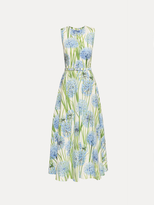 Allium Cotton Poplin Dress Blue/white / Oscar de la Renta