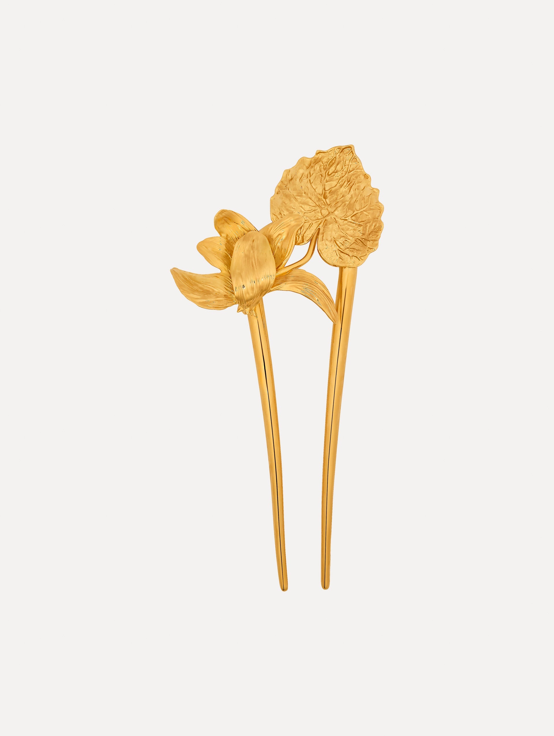 Cyclamen Hairpin Gold / Oscar de la Renta