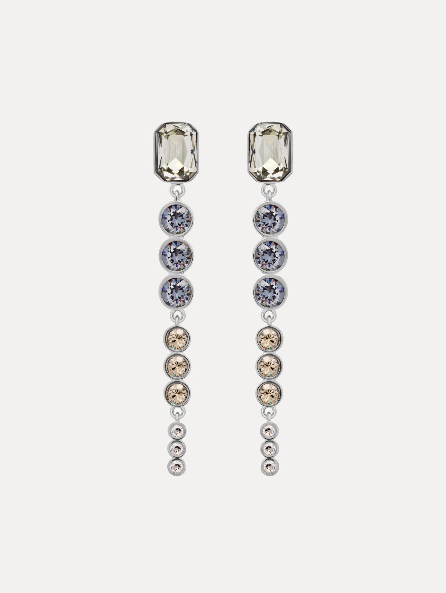 Cascading Mixed-Stone Drop Clip-On Earrings Black diamond / Oscar de la Renta