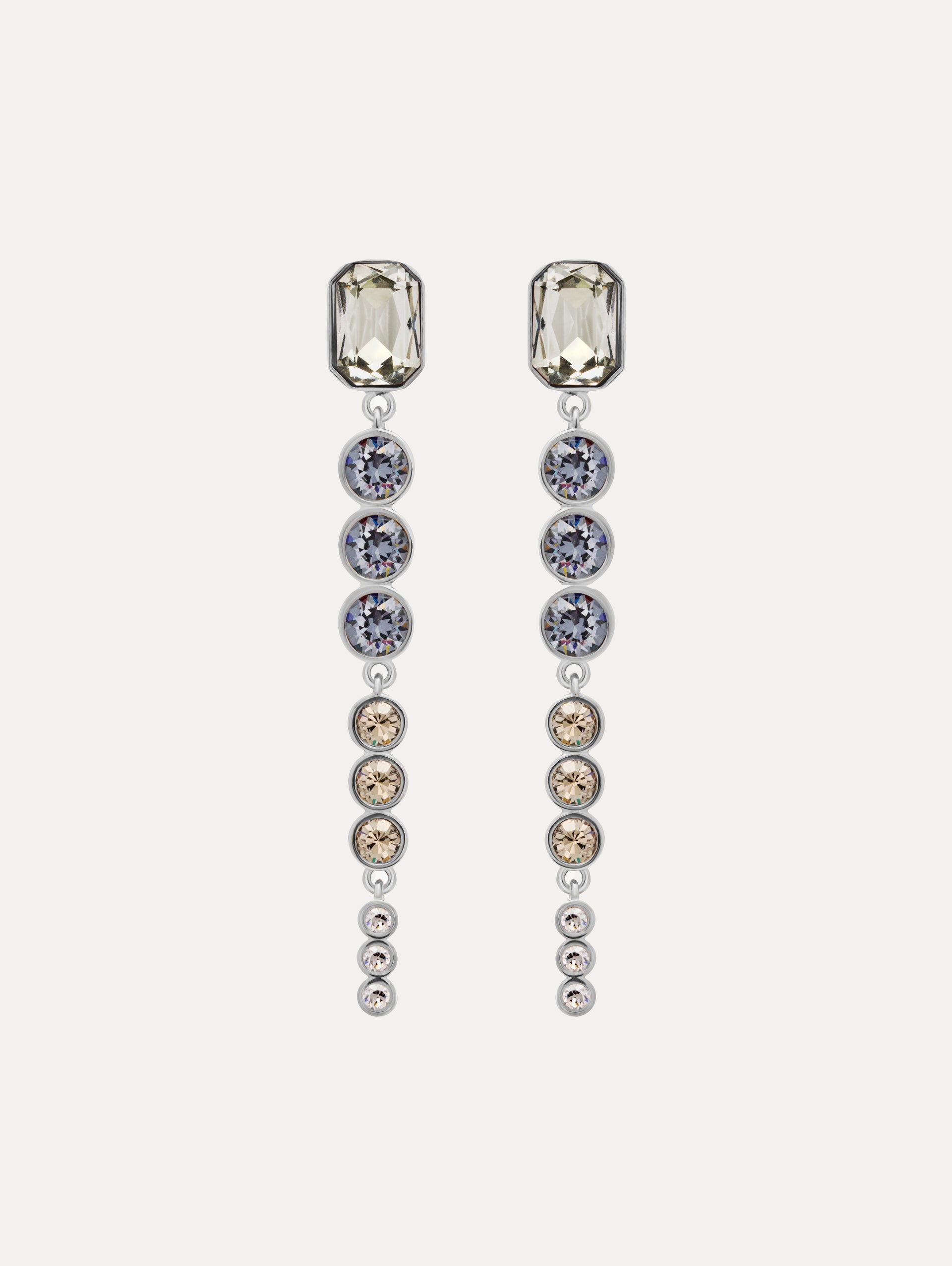 Cascading Mixed-Stone Drop Clip-On Earrings Black diamond / Oscar de la Renta
