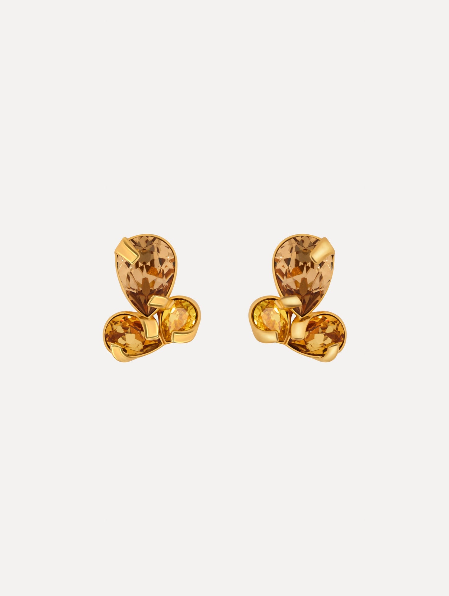Pear-Cut Cluster Earrings Golden shadow / Oscar de la Renta