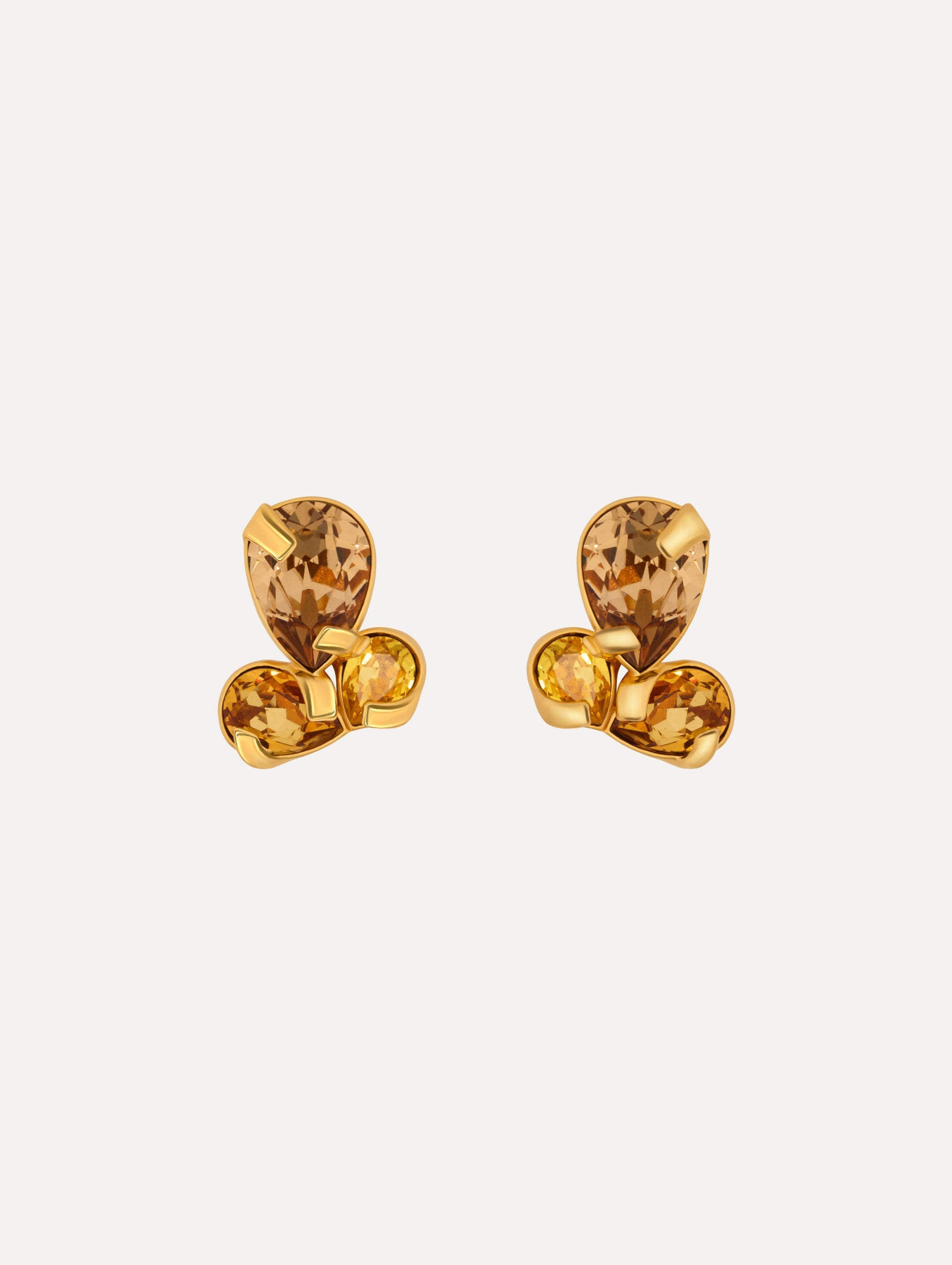 Pear-Cut Cluster Earrings Golden shadow / Oscar de la Renta