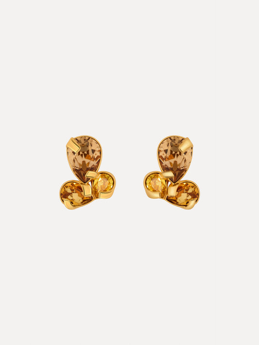 Pear-Cut Cluster Earrings Golden shadow / Oscar de la Renta