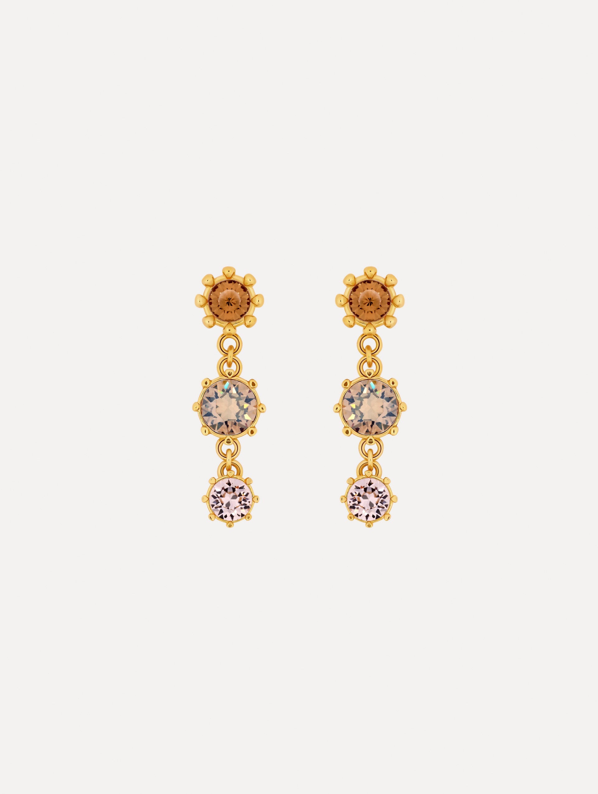 Faceted Crystal Drop Earrings Topaz / Oscar de la Renta