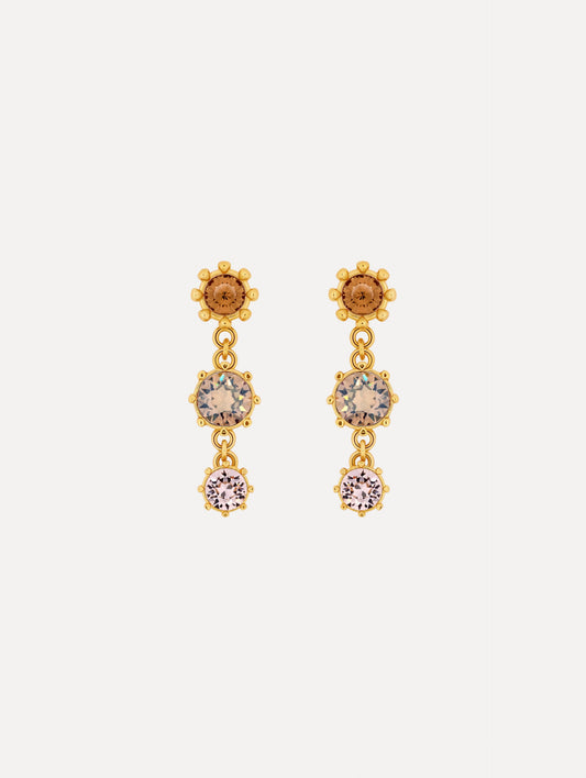 Faceted Crystal Drop Earrings Topaz / Oscar de la Renta