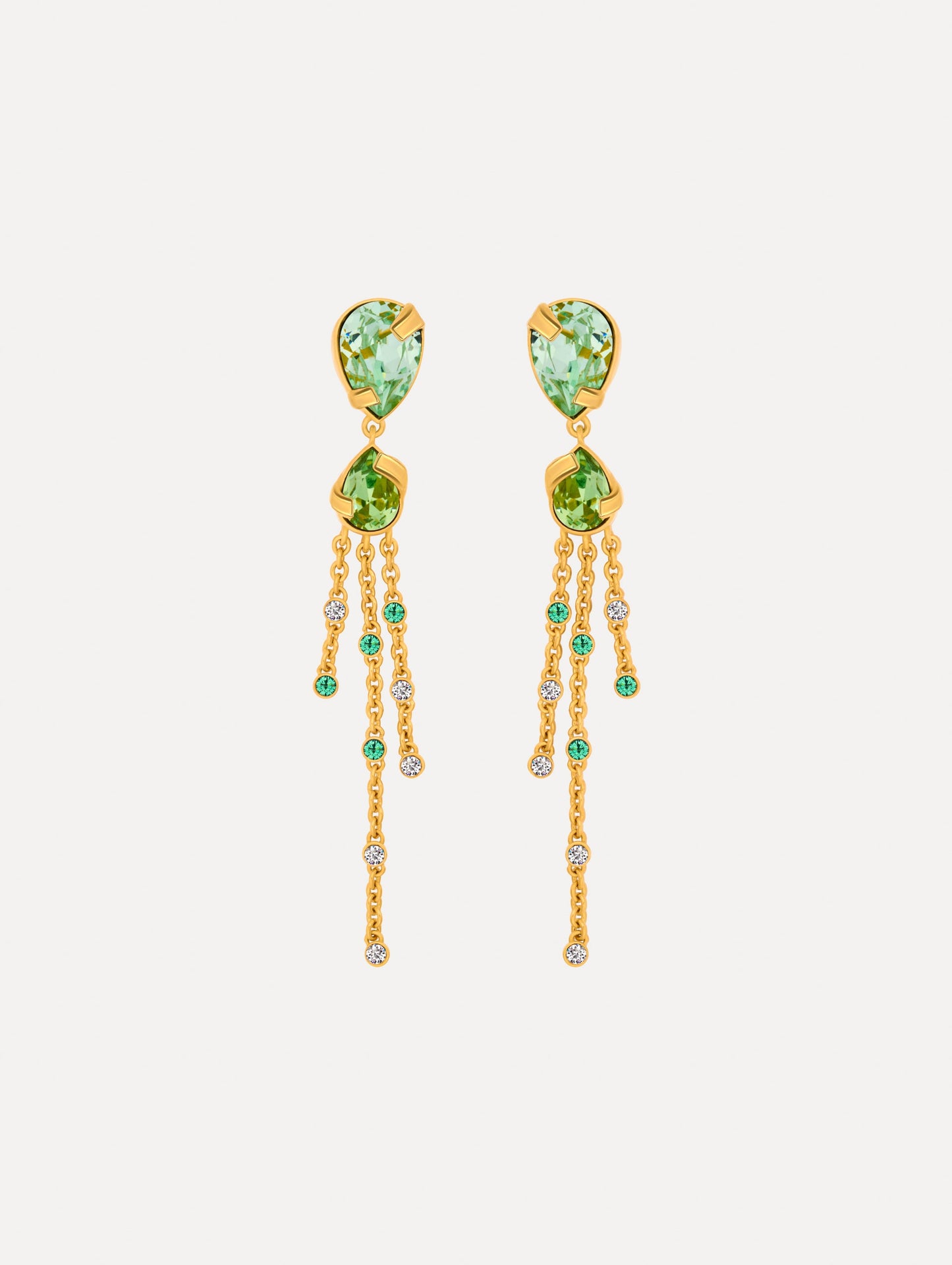 Pear-Cut Chandelier Earrings Peridot / Oscar de la Renta