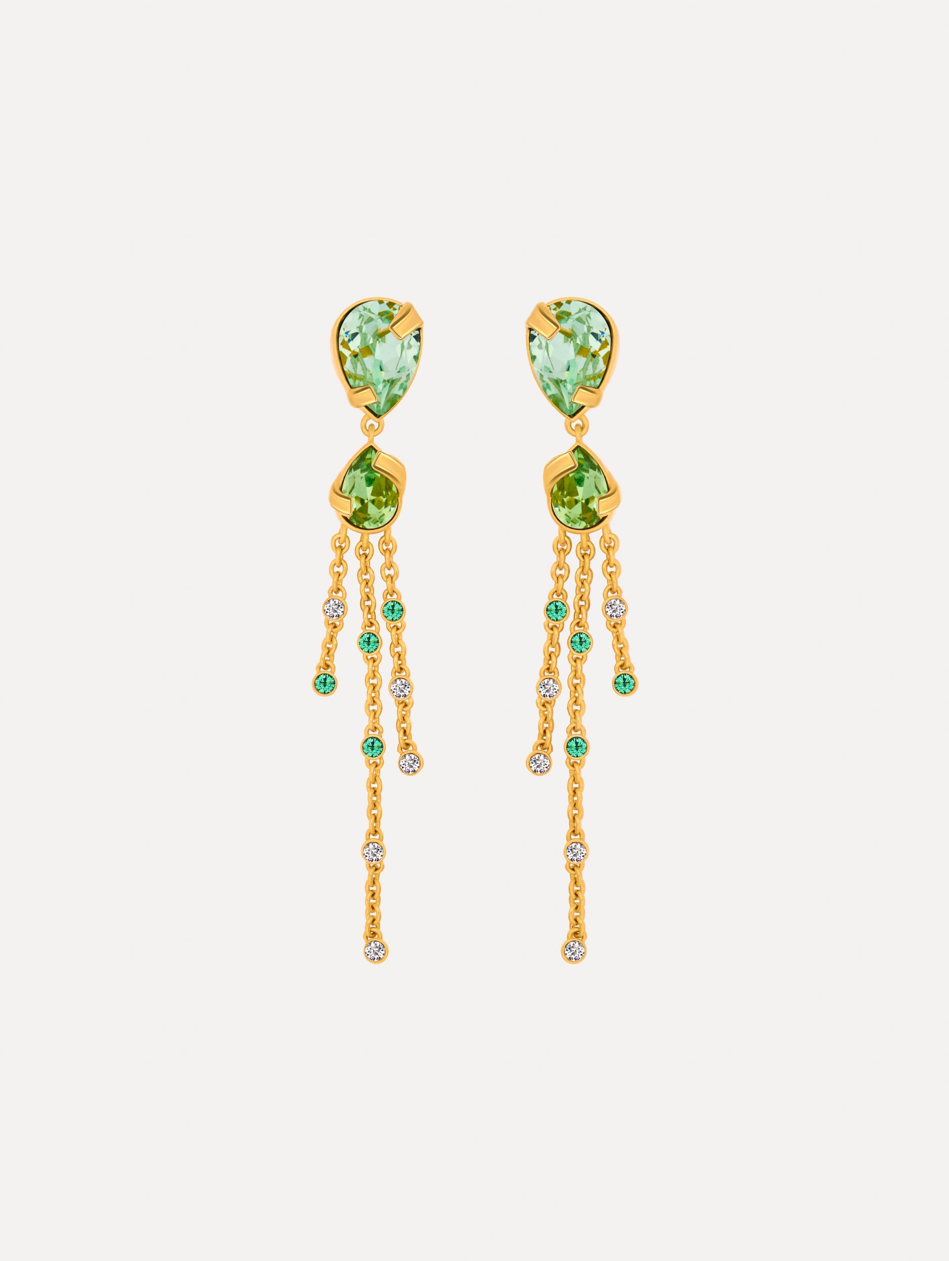 Pear-Cut Chandelier Earrings Peridot / Oscar de la Renta