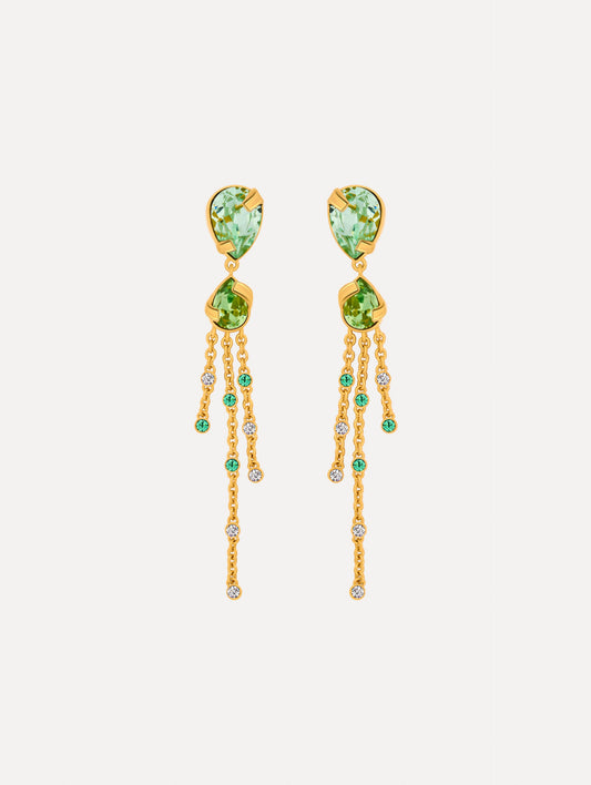 Pear-Cut Chandelier Earrings Peridot / Oscar de la Renta