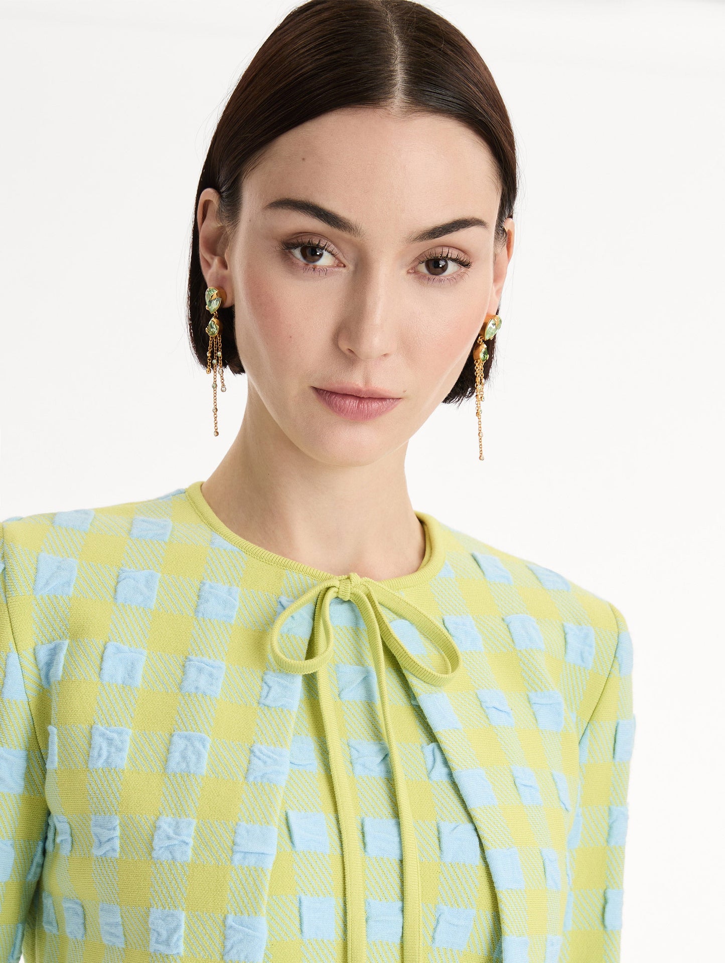 Pear-Cut Chandelier Earrings Peridot / Oscar de la Renta