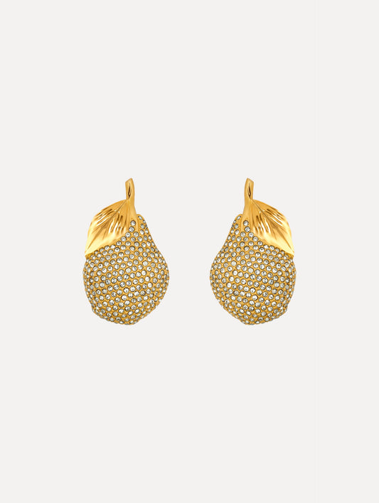 Pavé Pear Earrings Green / Oscar de la Renta