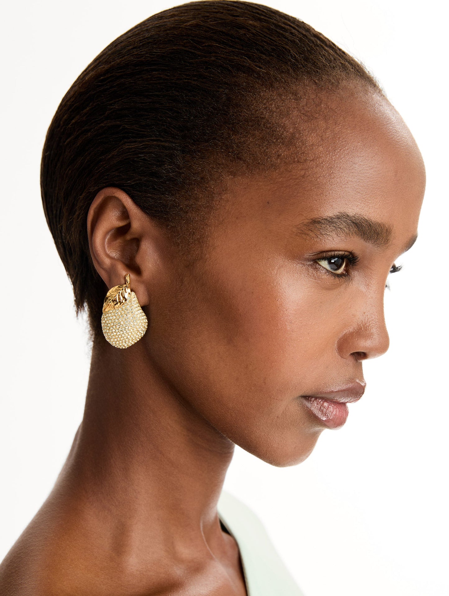Pavé Pear Earrings Green / Oscar de la Renta