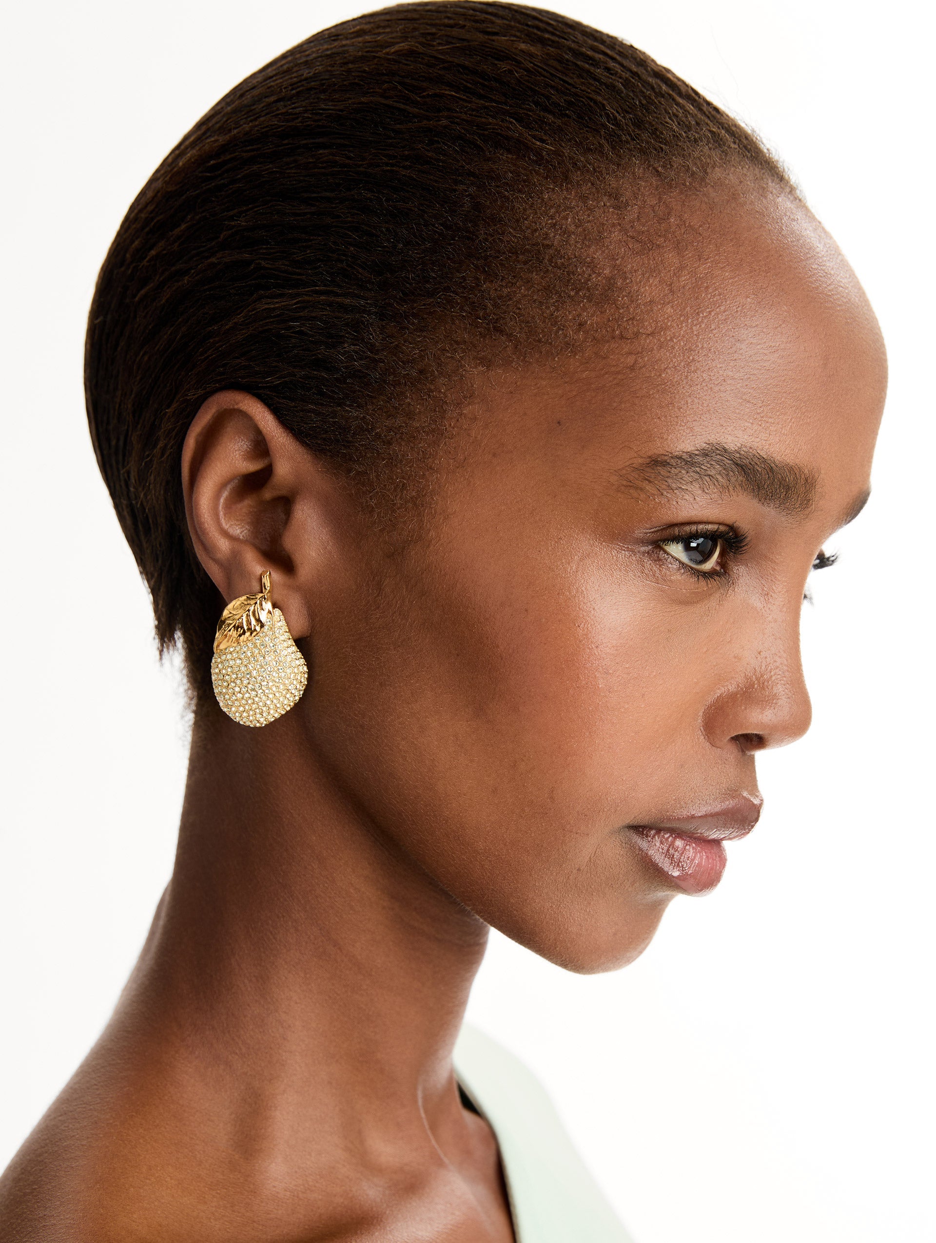 Pavé Pear Earrings Green / Oscar de la Renta