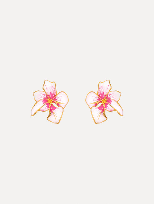 Small Enamel Cyclamen Earrings Pink / Oscar de la Renta