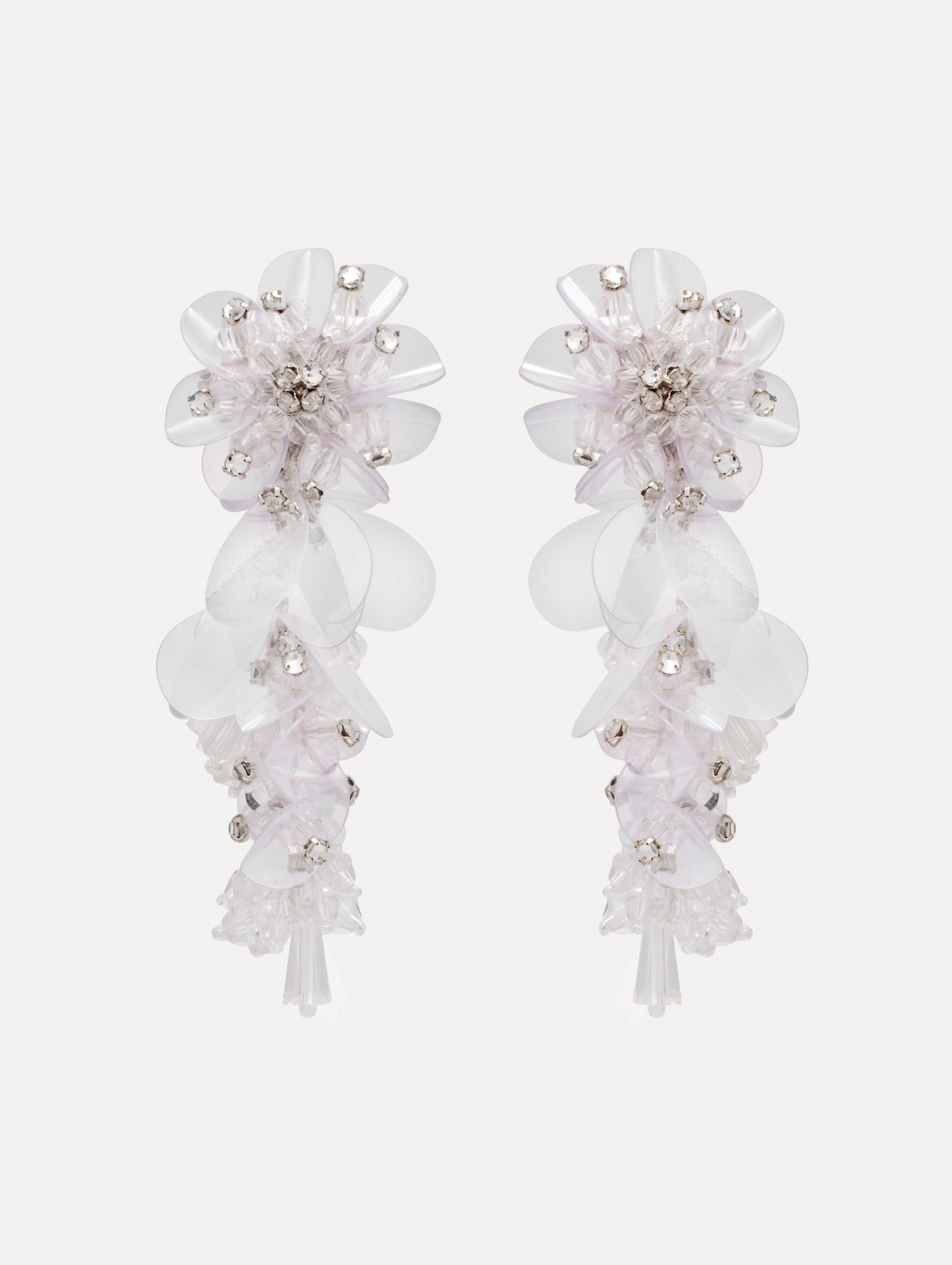 Bouquet Drop Clip-On Earrings Silver / Oscar de la Renta