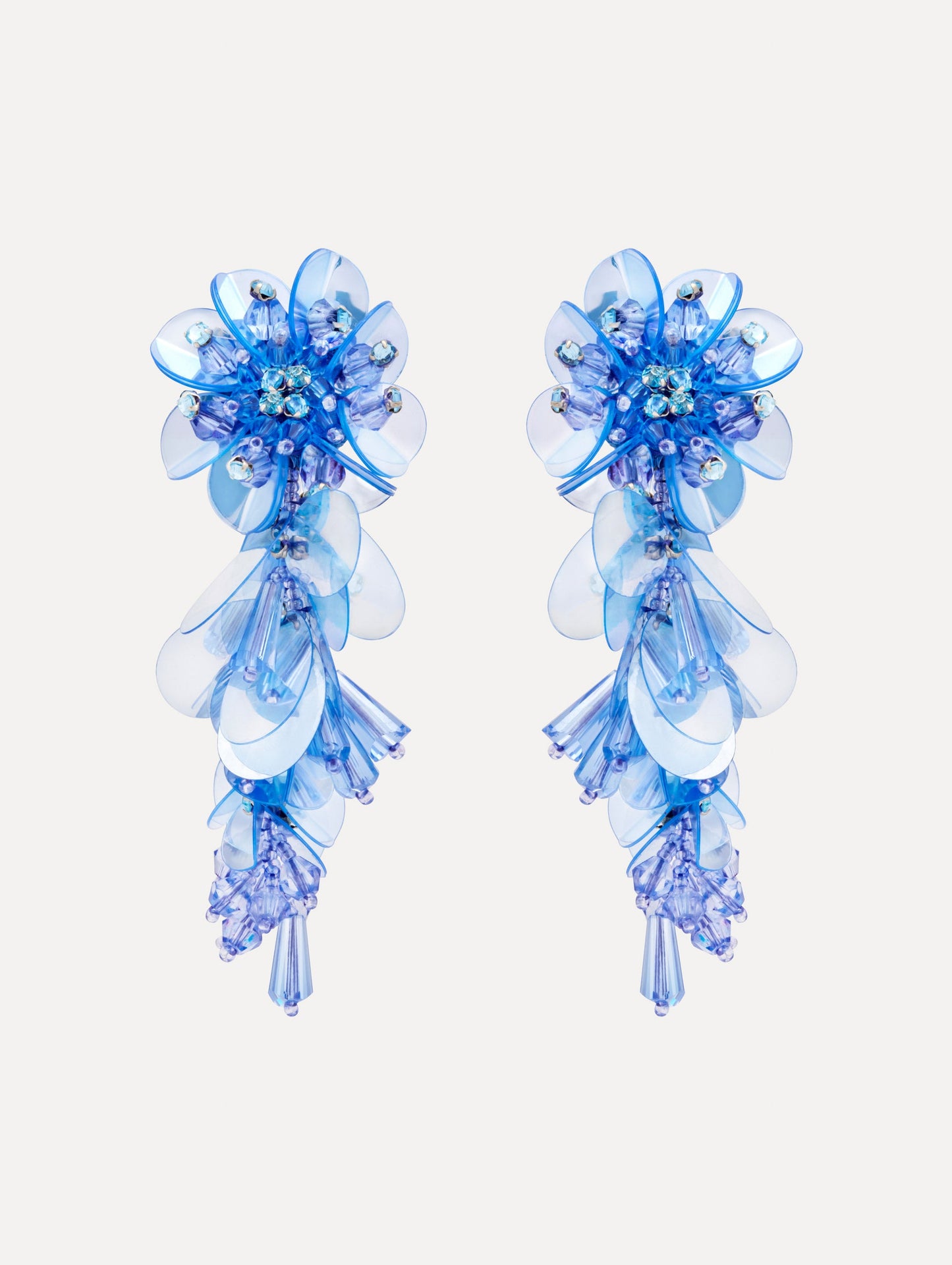 Bouquet Drop Clip-On Earrings Sky / Oscar de la Renta