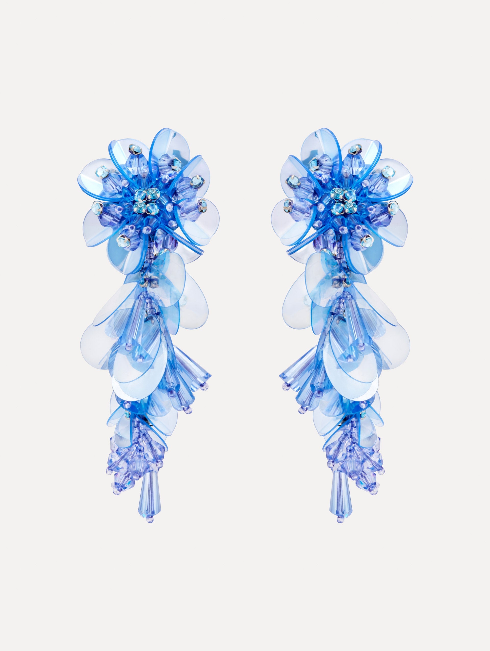 Bouquet Drop Clip-On Earrings Sky / Oscar de la Renta