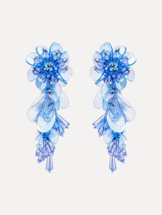 Bouquet Drop Clip-On Earrings Sky / Oscar de la Renta