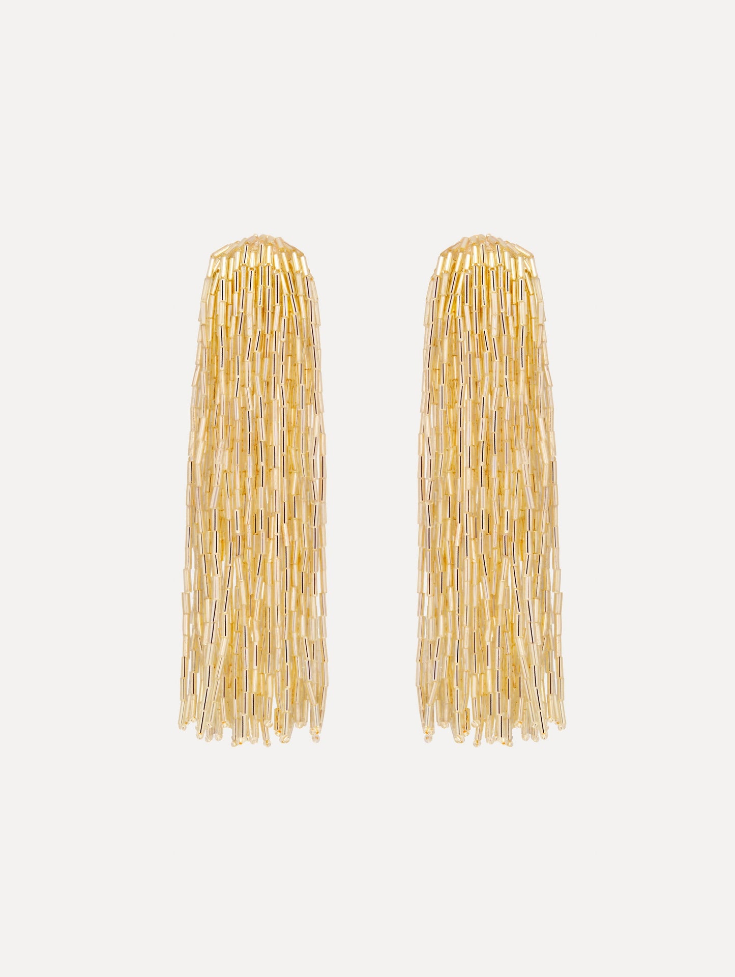 Beaded Tassel Drop Clip-On Earrings Gold / Oscar de la Renta