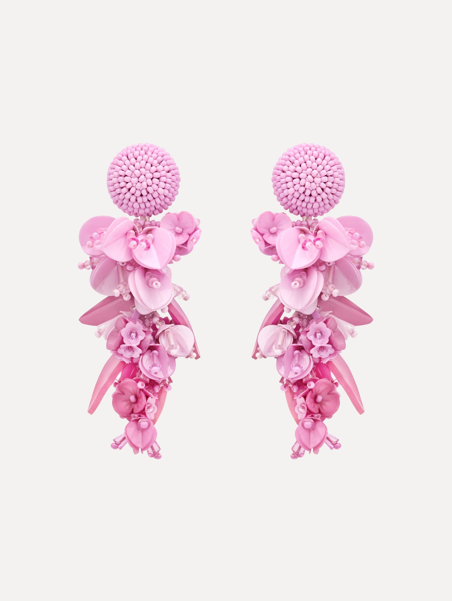 Cascading Petal Drop Clip-On Earrings Tulip / Oscar de la Renta