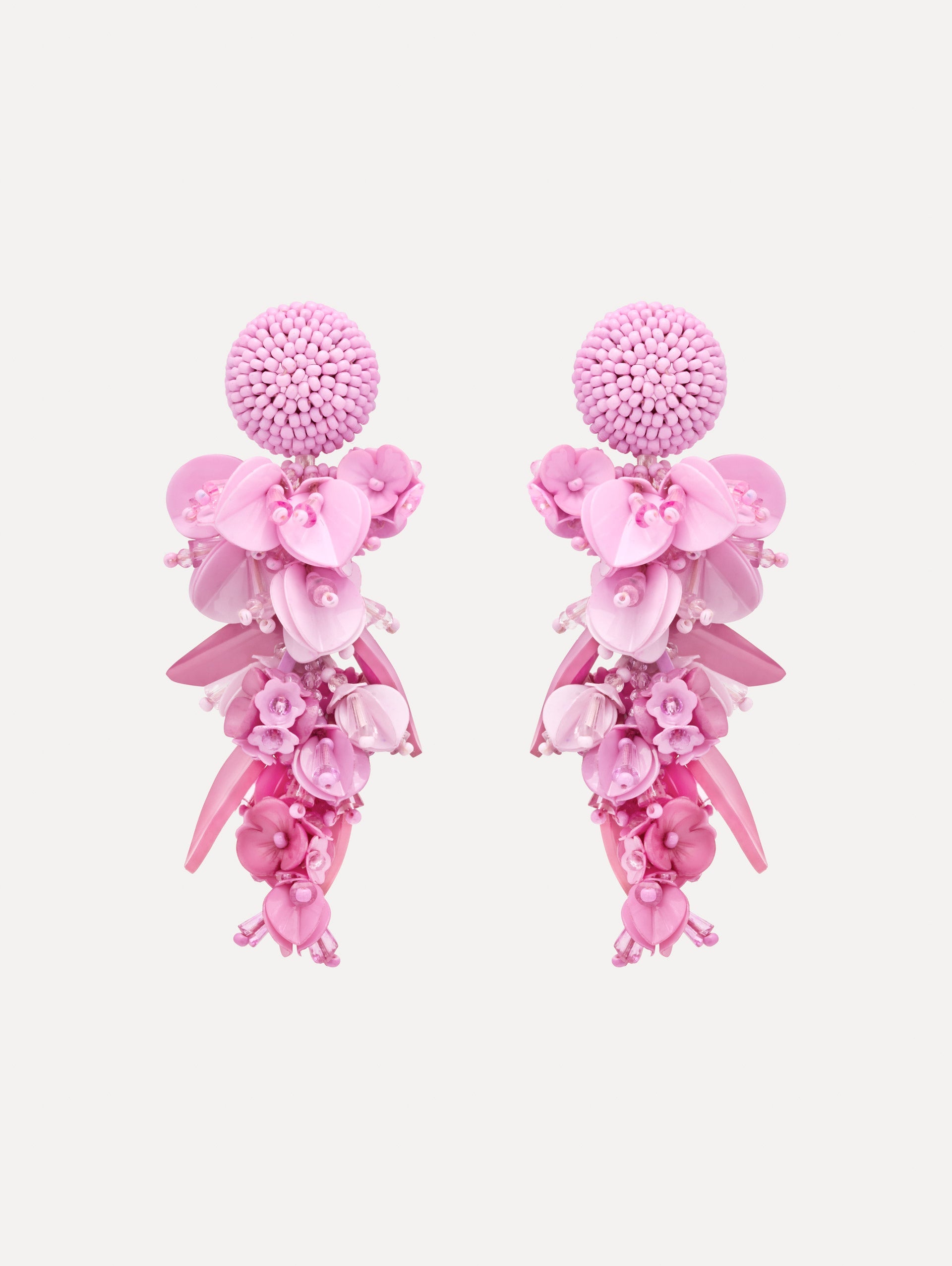 Cascading Petal Drop Clip-On Earrings Tulip / Oscar de la Renta