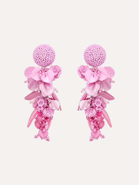 Cascading Petal Drop Clip-On Earrings Tulip / Oscar de la Renta