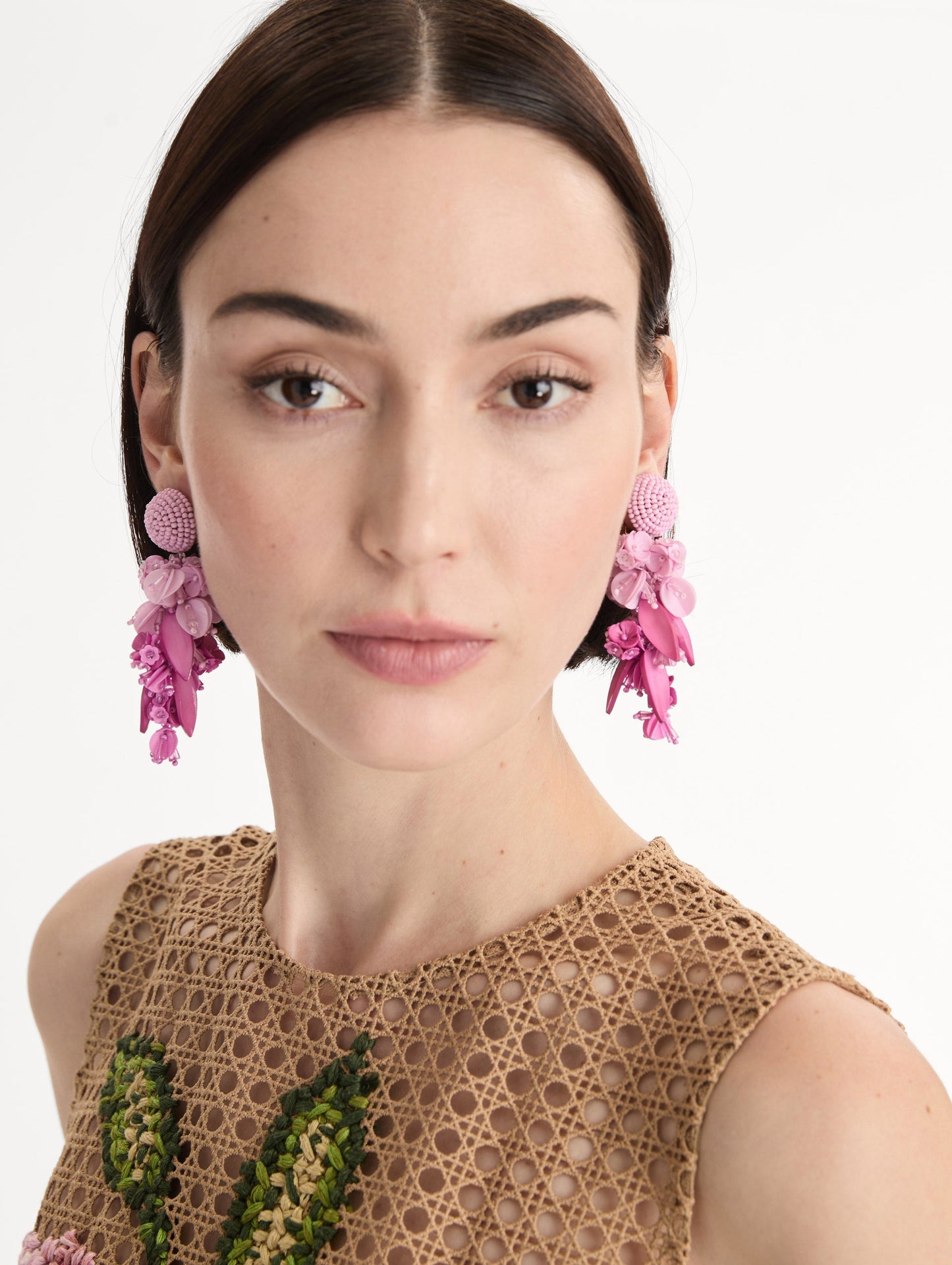 Cascading Petal Drop Clip-On Earrings Tulip / Oscar de la Renta