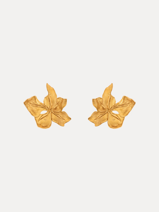 Cyclamen Earrings Gold / Oscar de la Renta