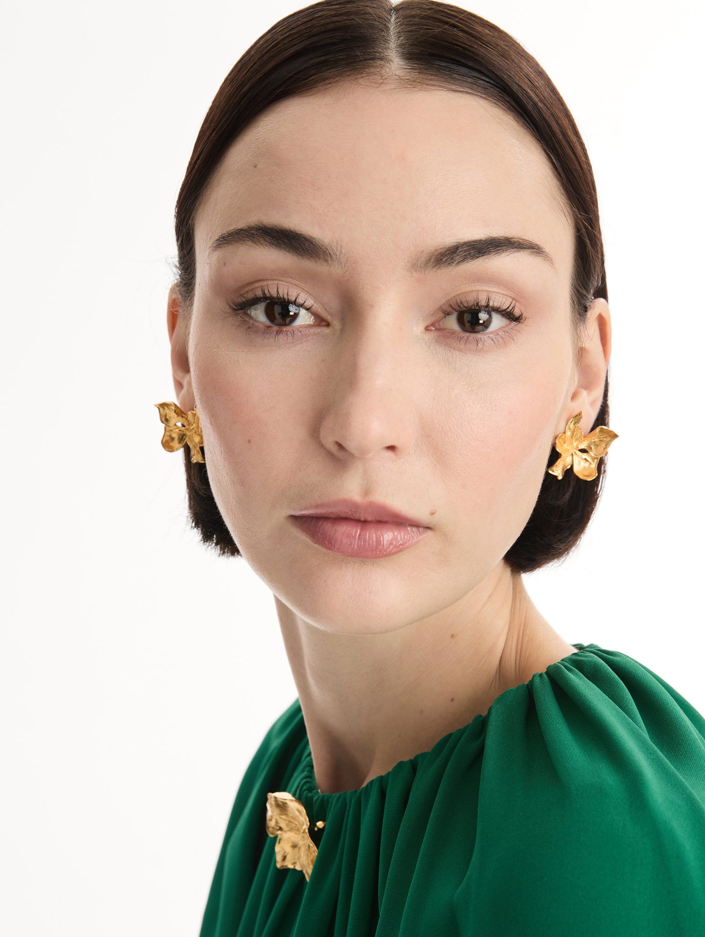 Cyclamen Earrings Gold / Oscar de la Renta