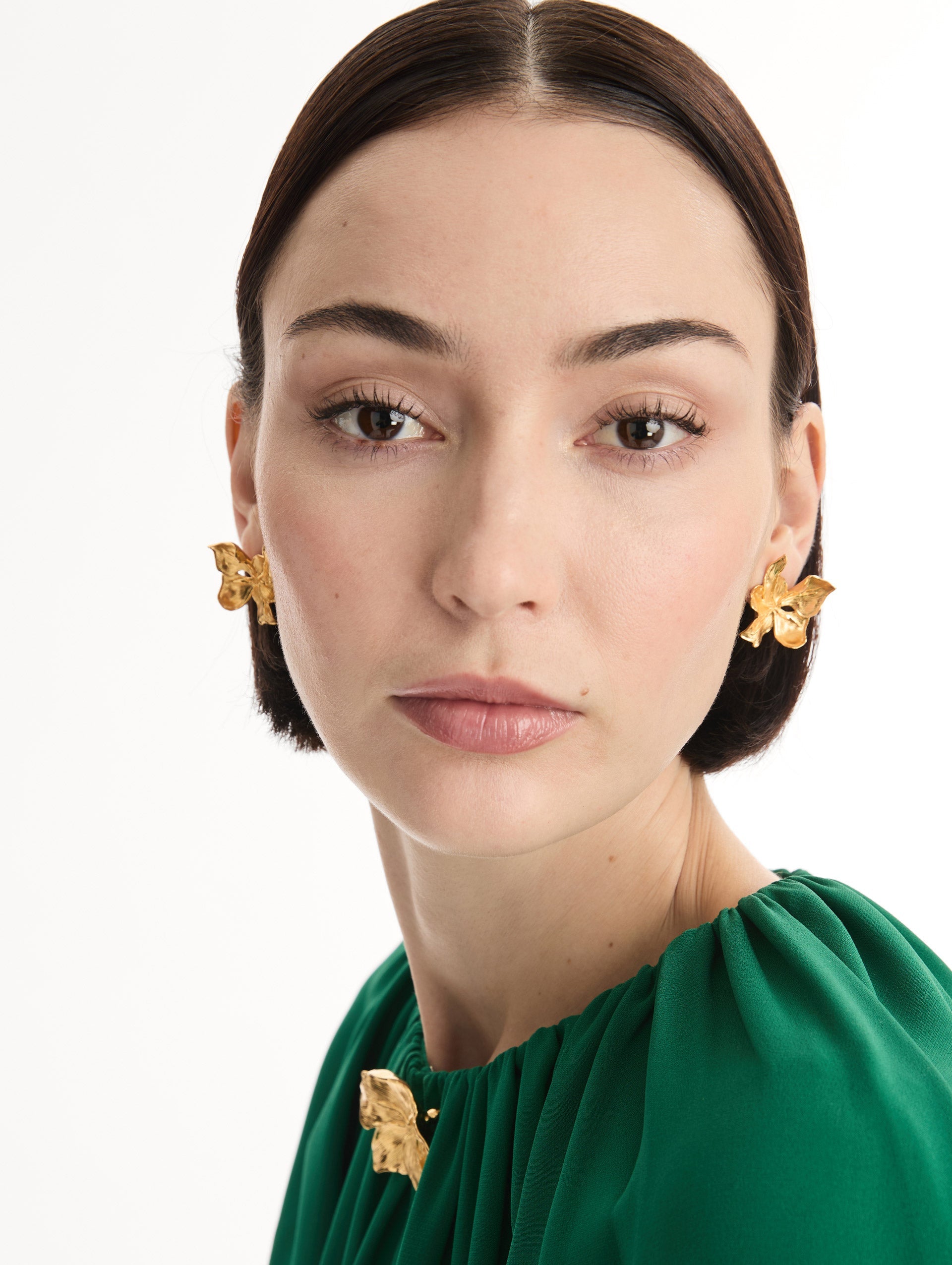 Cyclamen Earrings Gold / Oscar de la Renta