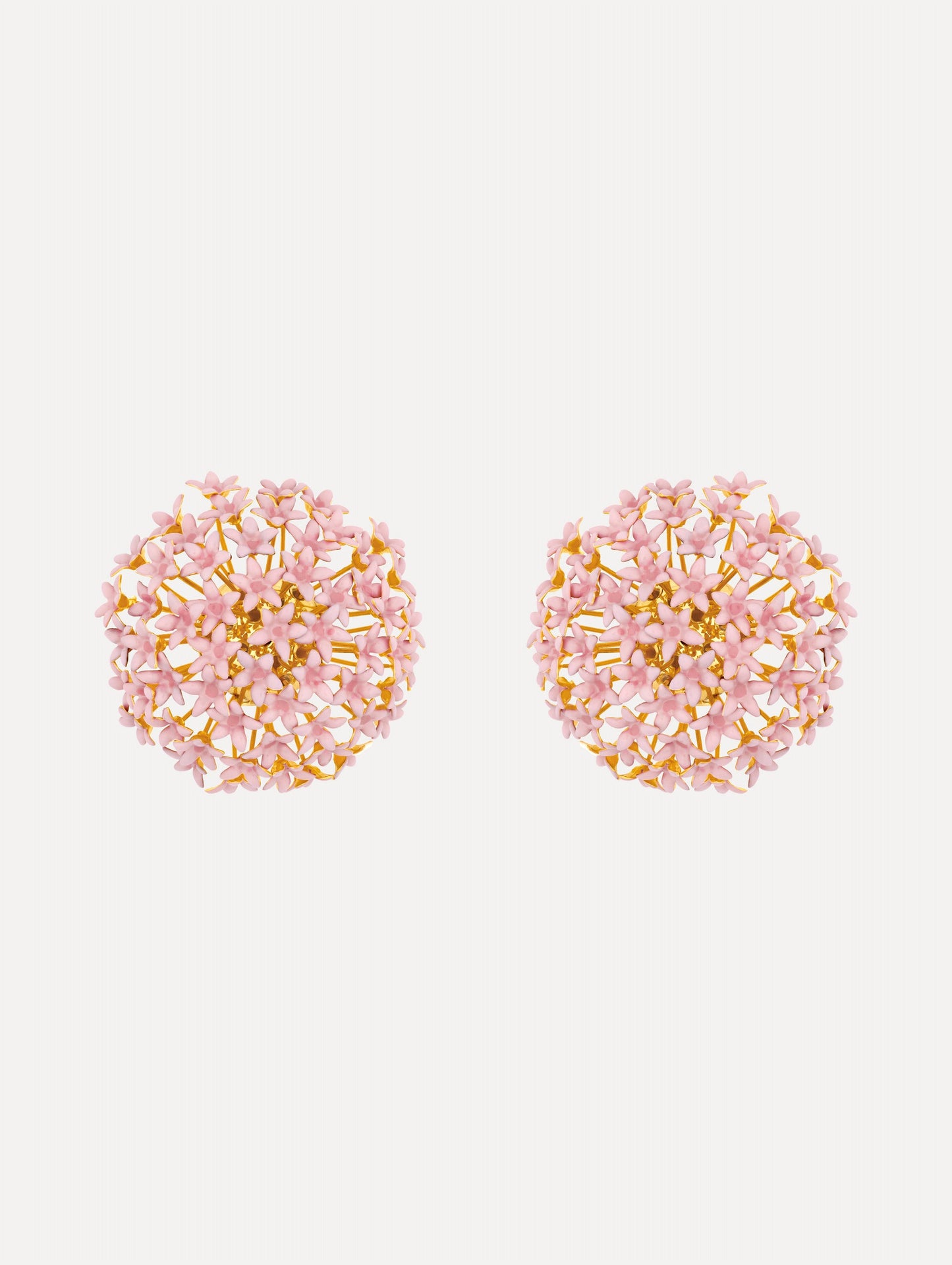 Large Allium Pompom Clip-On Earrings Light pink / Oscar de la Renta