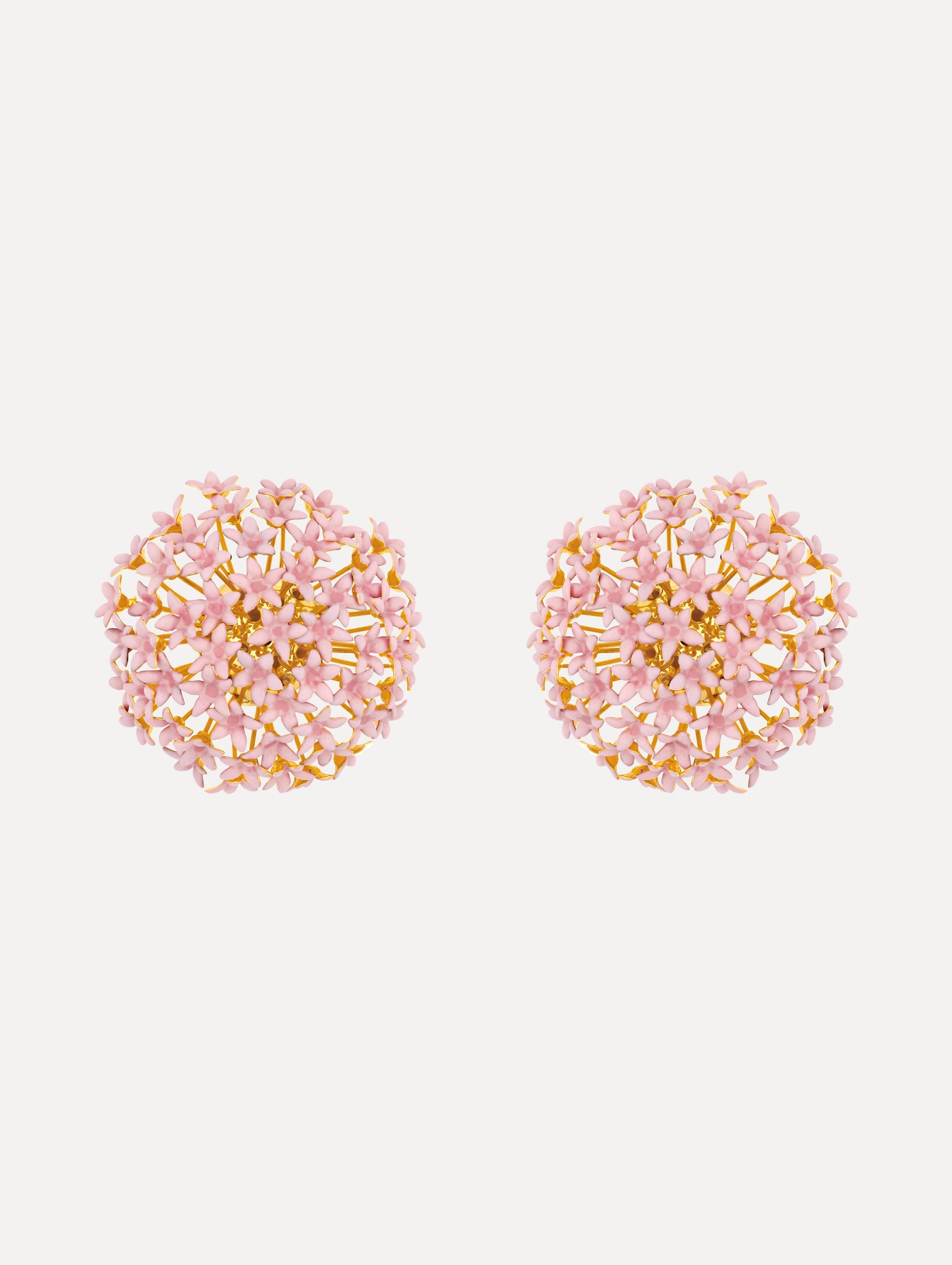 Large Allium Pompom Clip-On Earrings Light pink / Oscar de la Renta