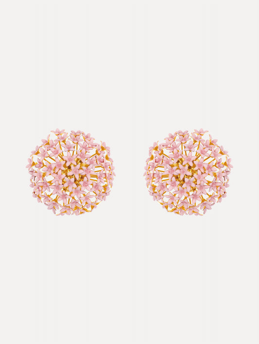 Large Allium Pompom Clip-On Earrings Light pink / Oscar de la Renta