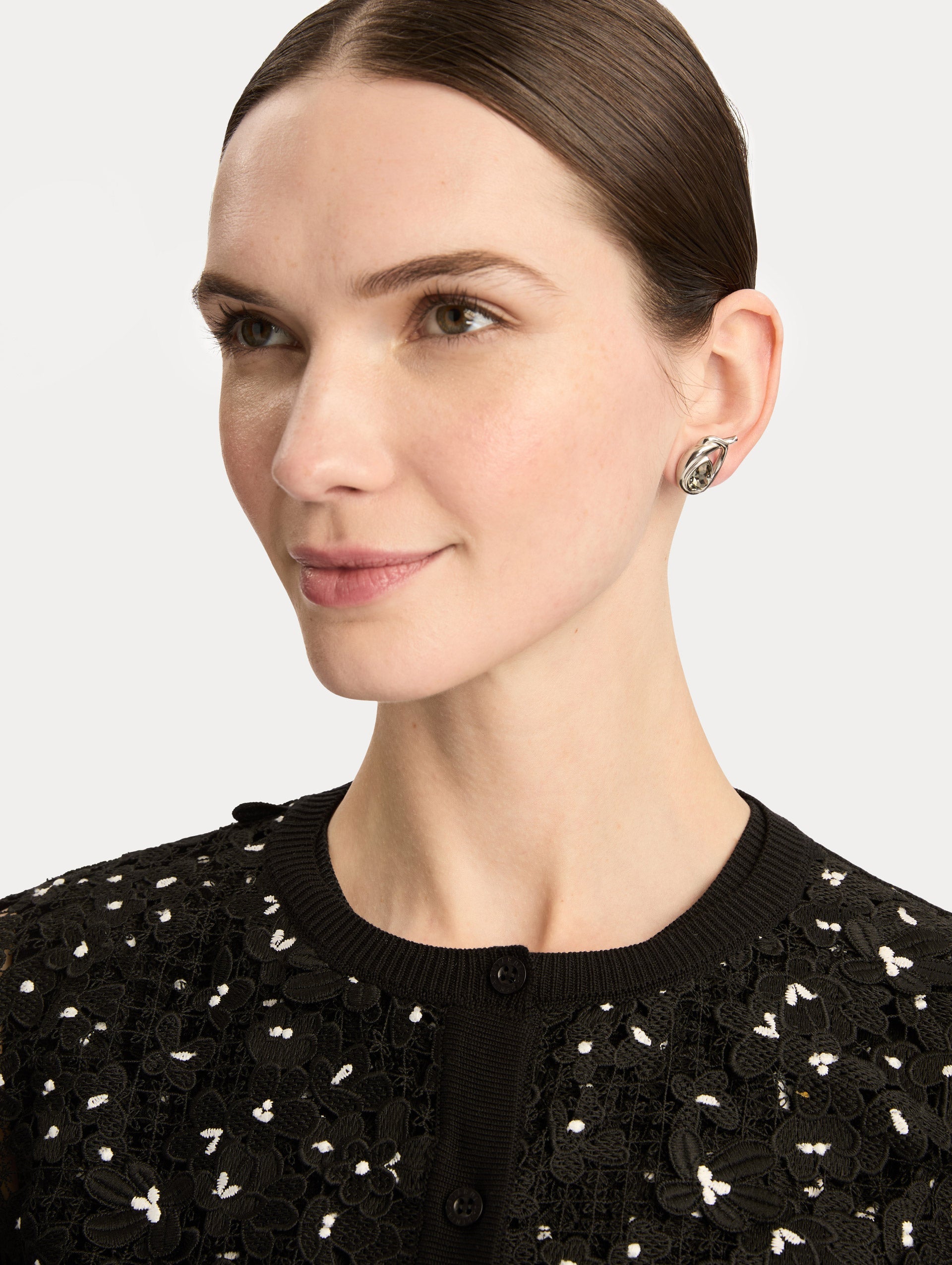 Looped Teardrop Earrings Black diamond / Oscar de la Renta