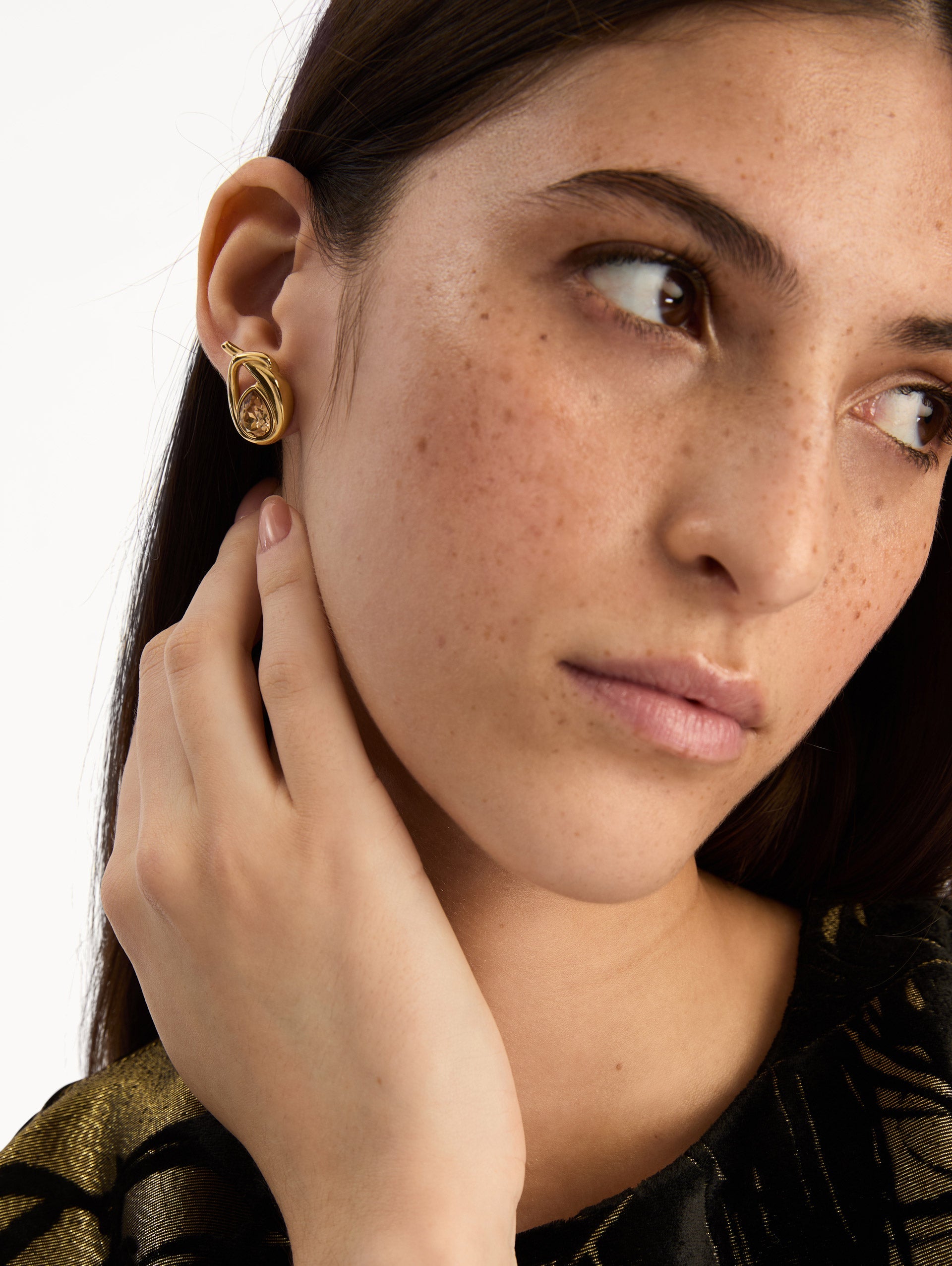 Looped Teardrop Earrings Golden shadow / Oscar de la Renta