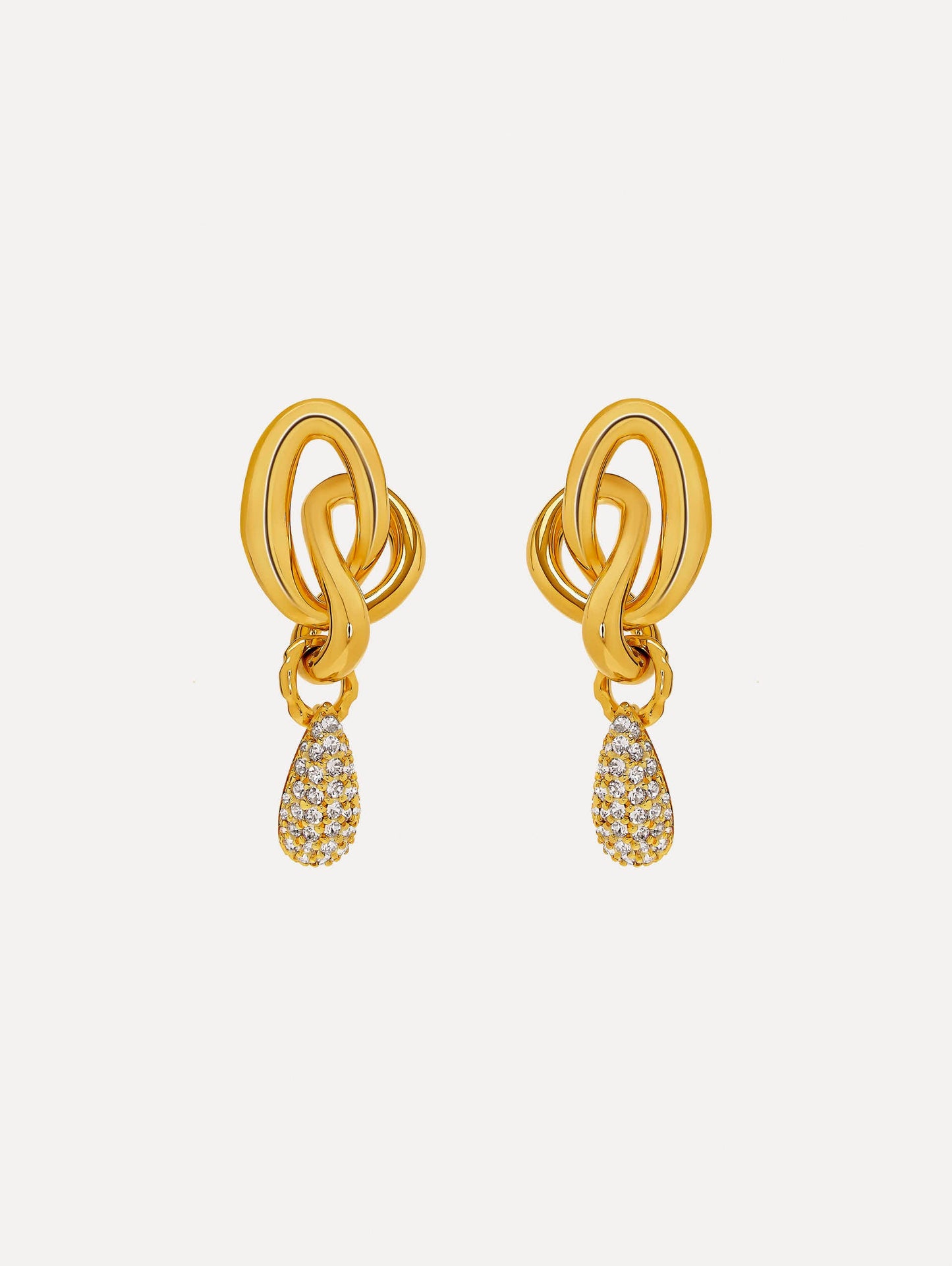 Pavé O Knot Earrings Gold / Oscar de la Renta