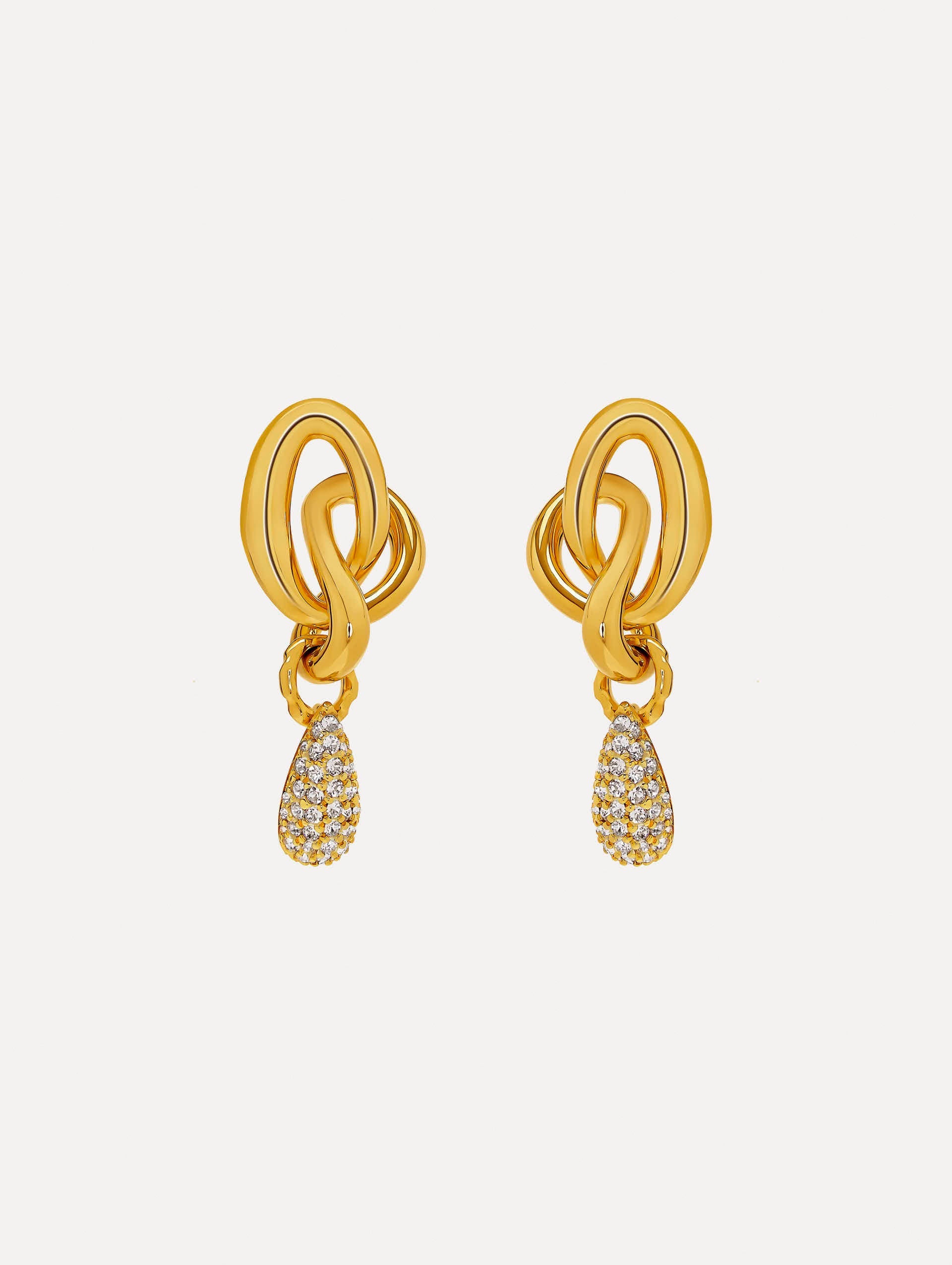 Pavé O Knot Earrings Gold / Oscar de la Renta