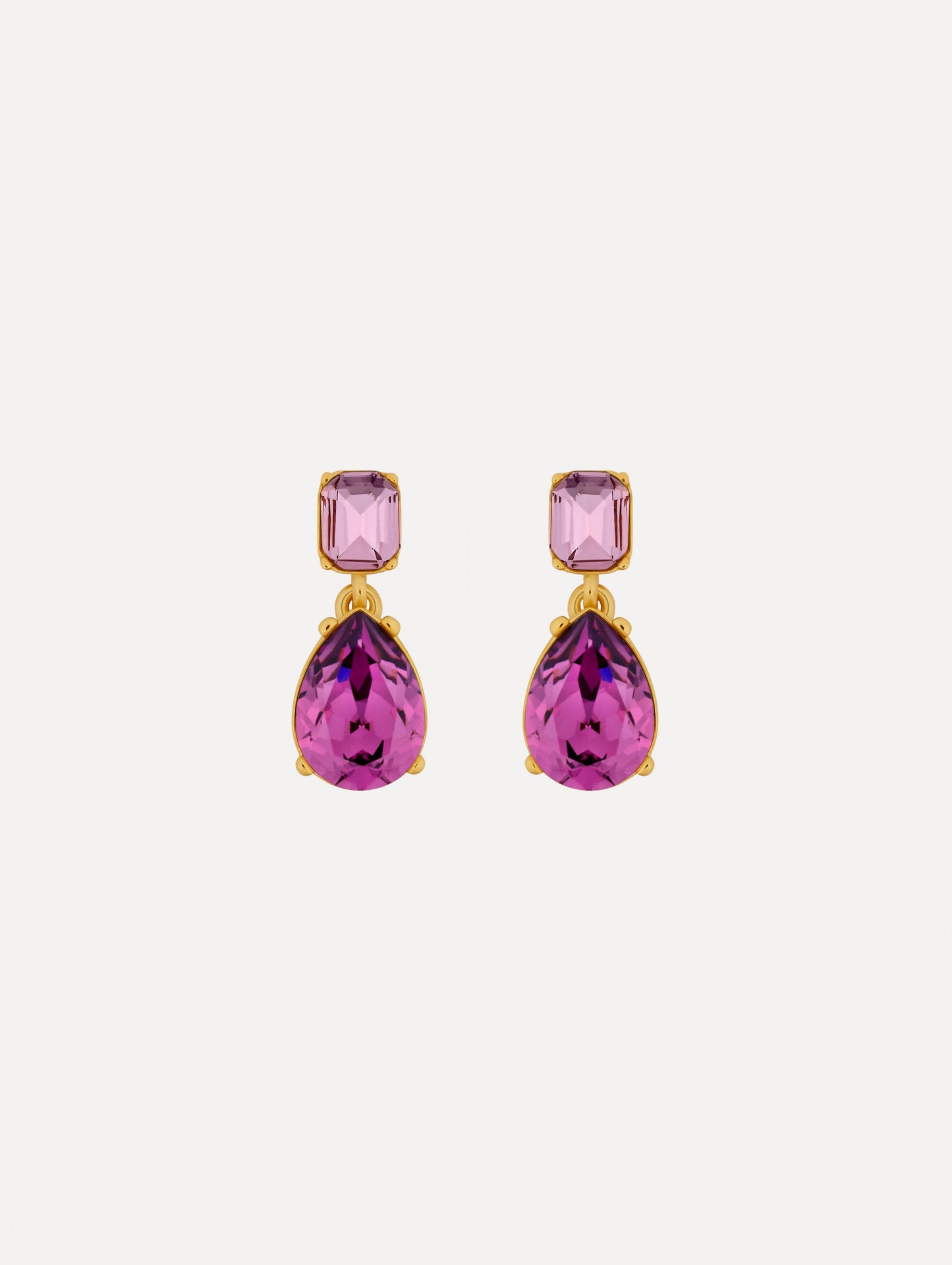 Crystal Drop Earrings Purple / Oscar de la Renta