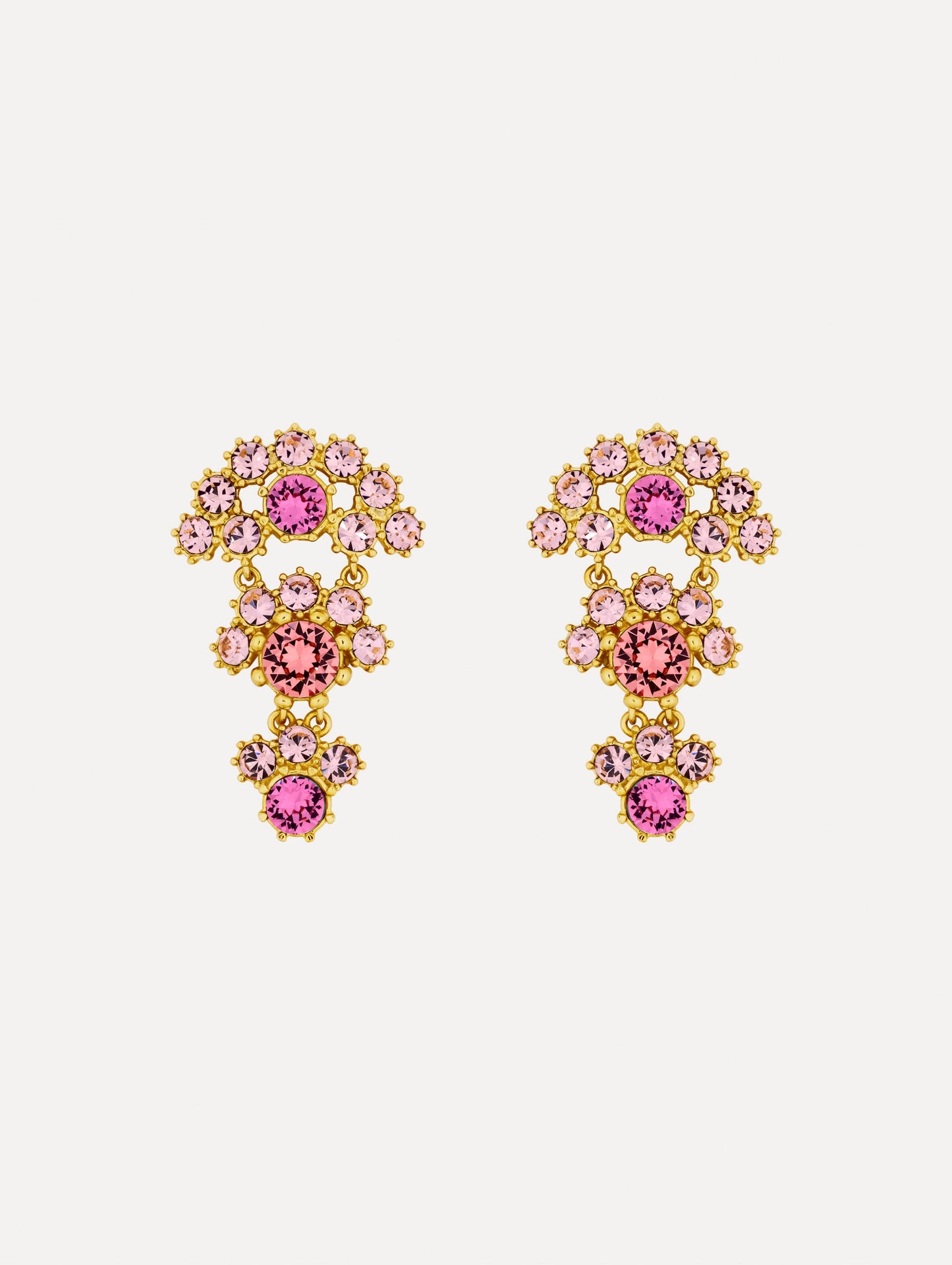Faceted Crystal Arch Drop Earrings Rose / Oscar de la Renta