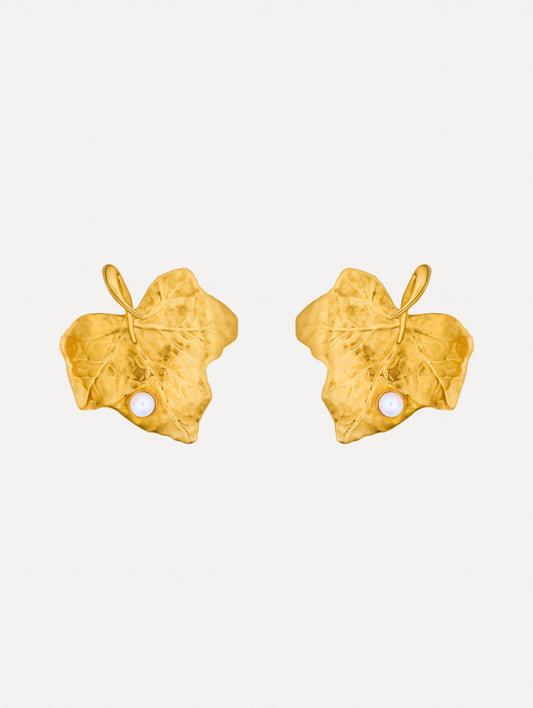 Ivy Leaf Earrings Gold / Oscar de la Renta