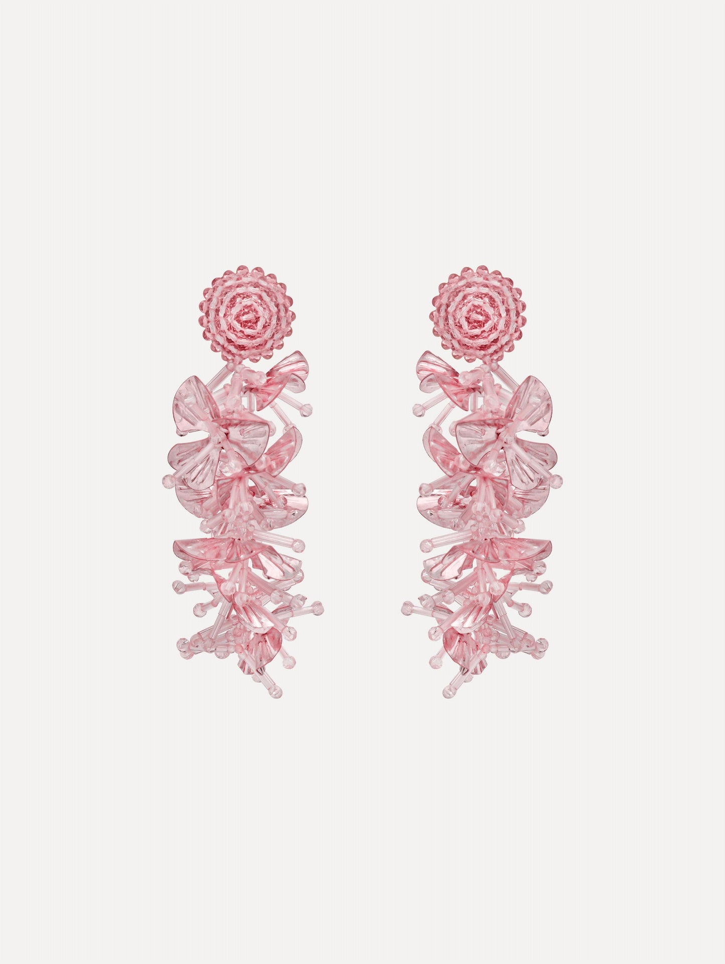 Sequin Tassel Clip-On Earrings Rose / Oscar de la Renta