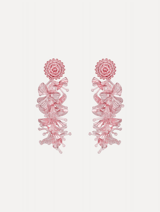 Sequin Tassel Clip-On Earrings Rose / Oscar de la Renta