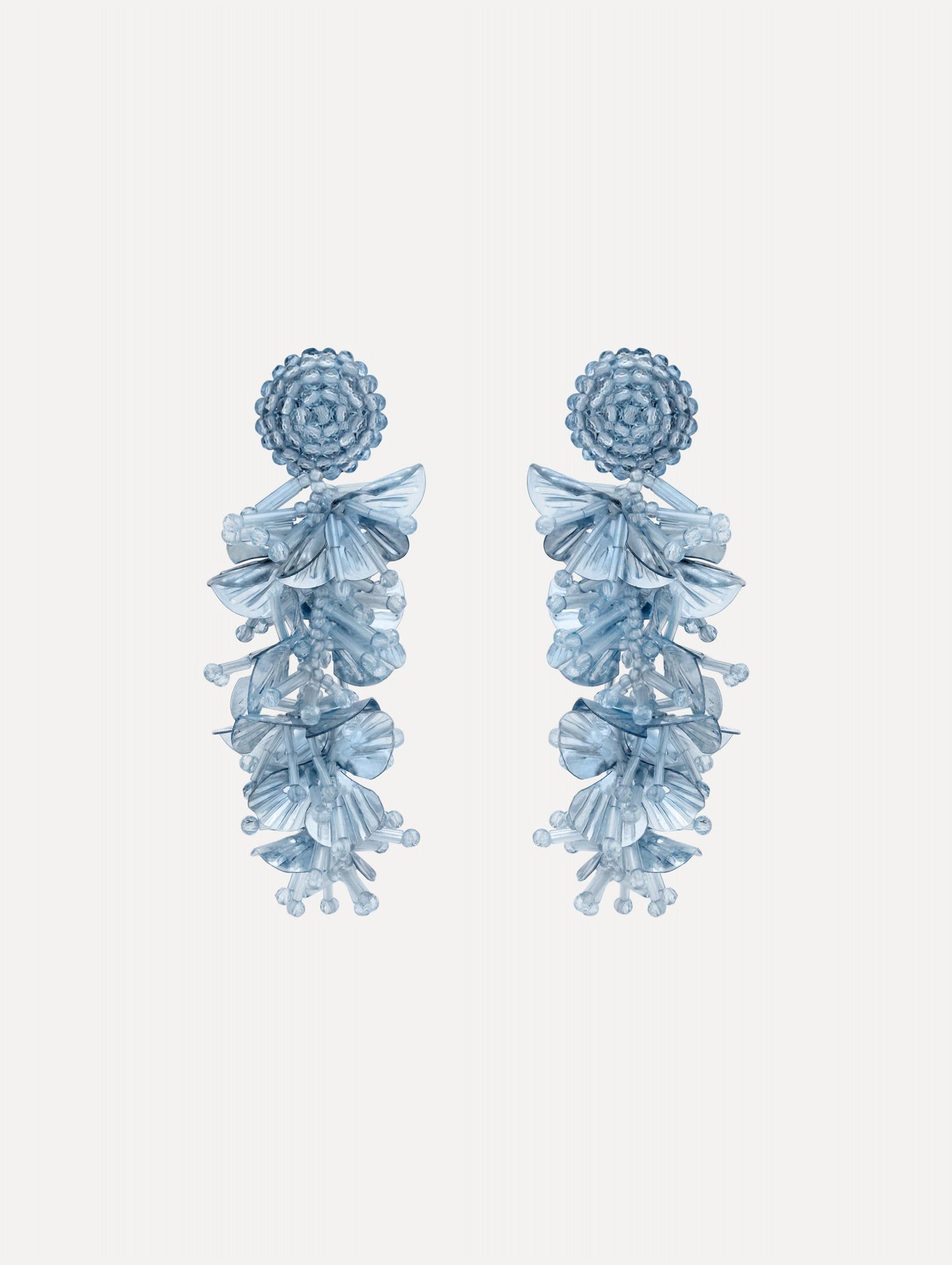 Sequin Tassel Clip-On Earrings Sky / Oscar de la Renta