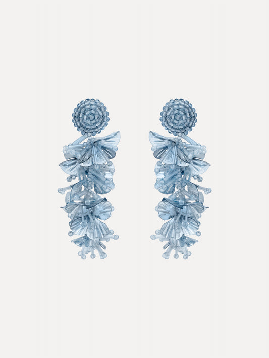 Sequin Tassel Clip-On Earrings Sky / Oscar de la Renta