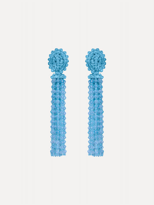 Tassel Clip-On Earrings Sky / Oscar de la Renta