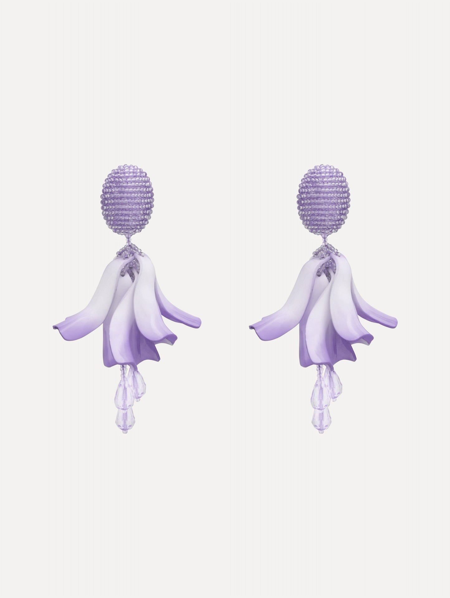 Impatiens Clip-On Earrings Lilac / Oscar de la Renta