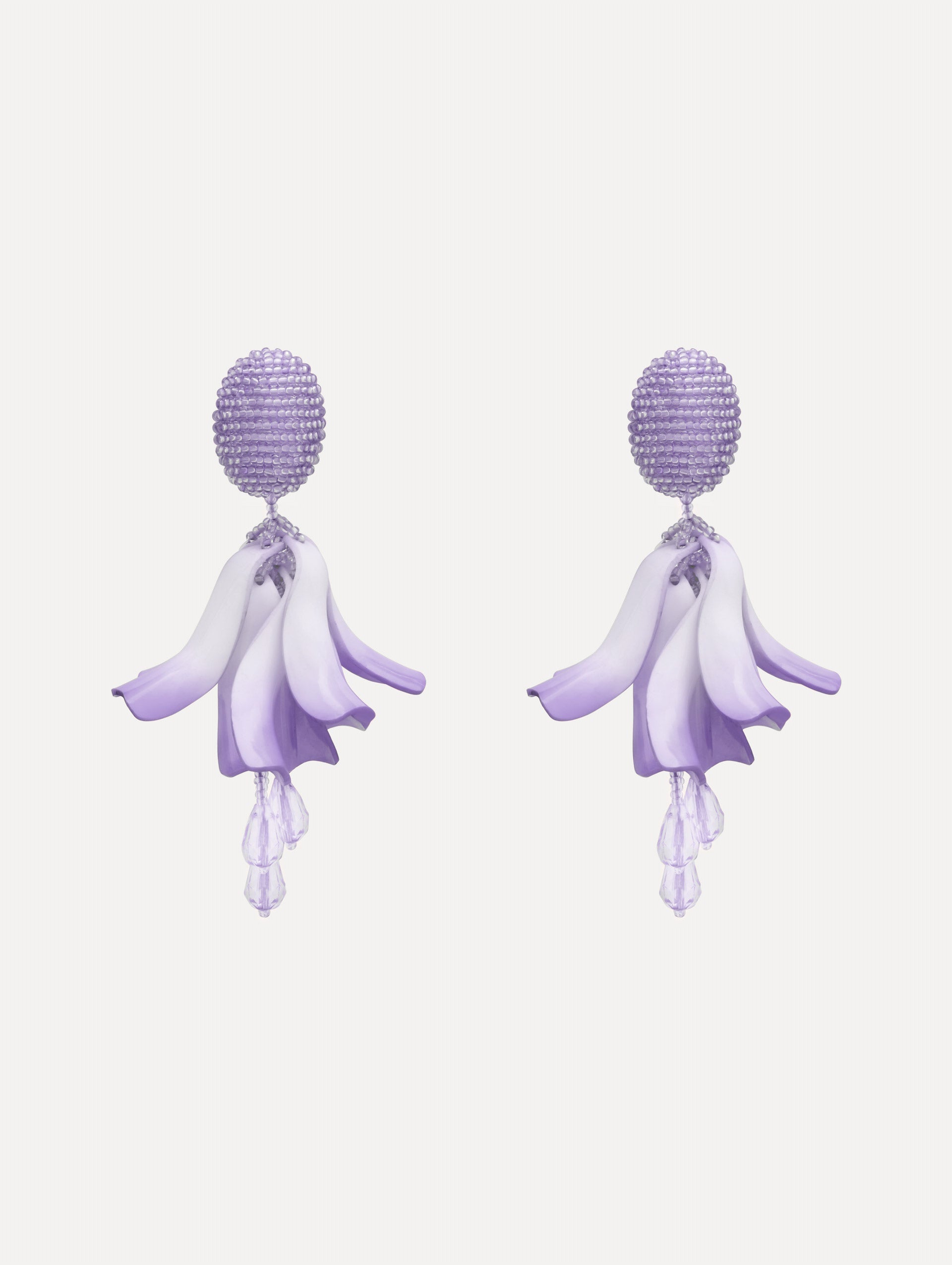 Impatiens Clip-On Earrings Lilac / Oscar de la Renta