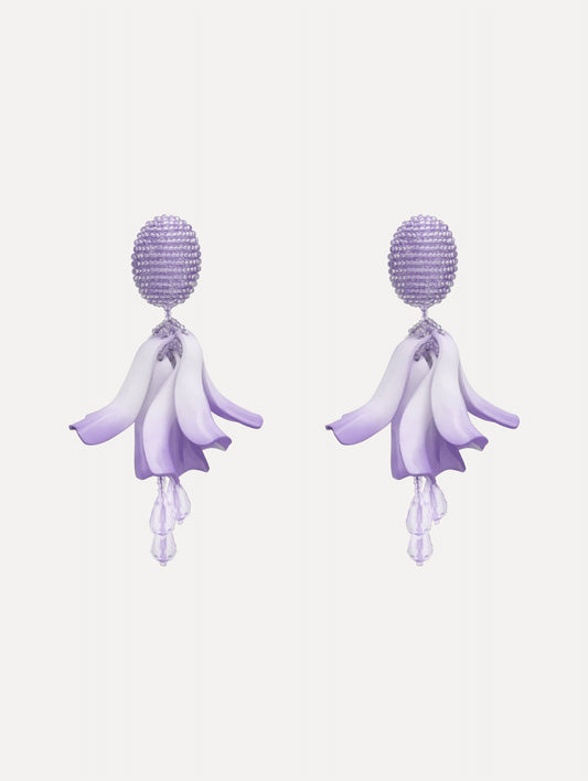 Impatiens Clip-On Earrings Lilac / Oscar de la Renta