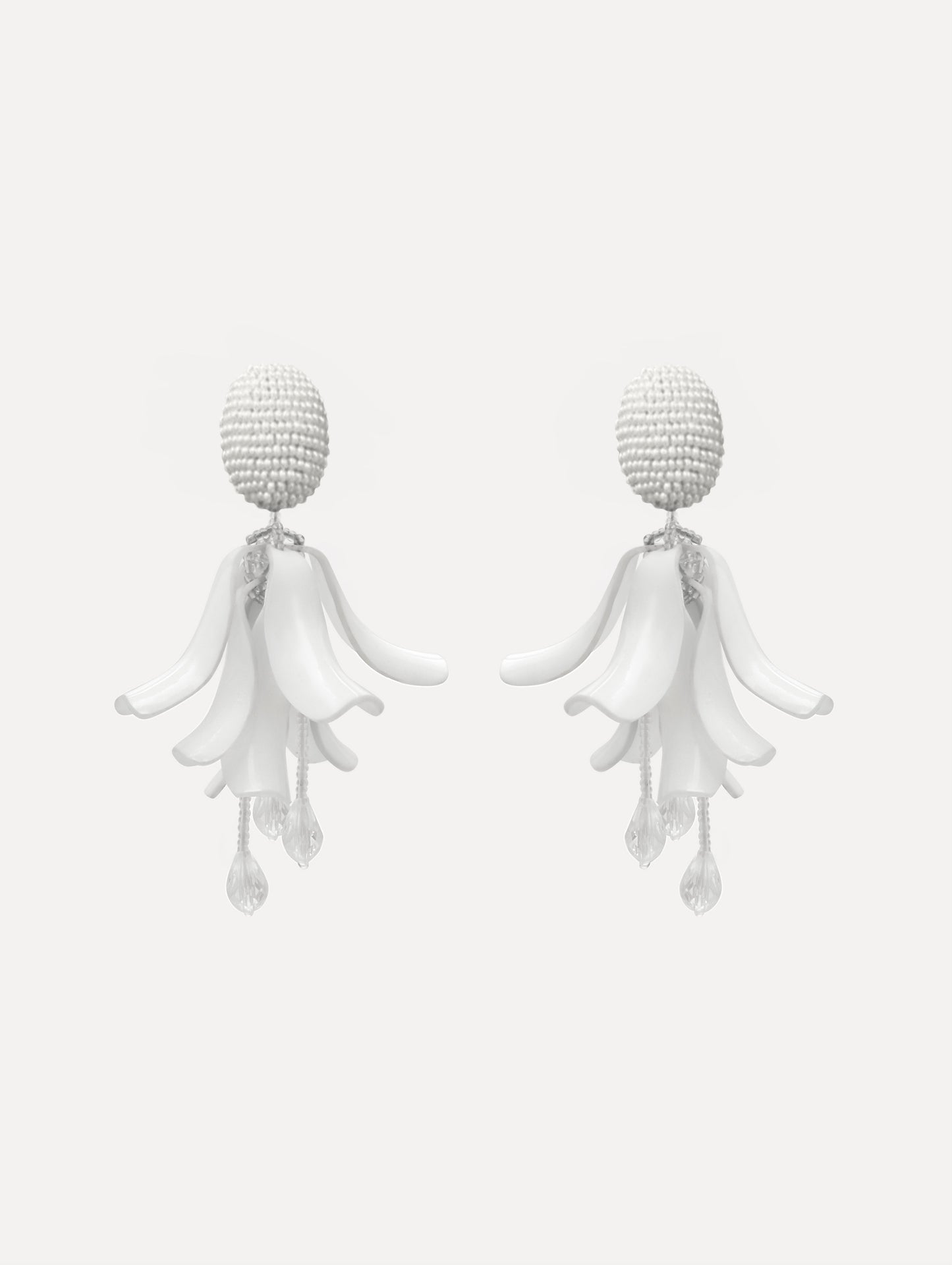 Impatiens Clip-On Earrings Ivory / Oscar de la Renta